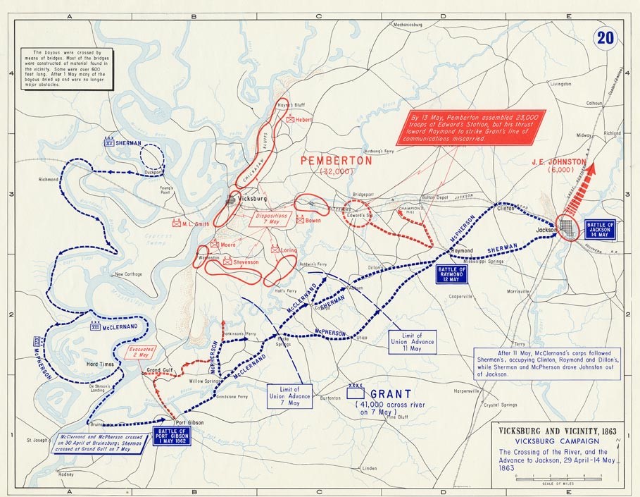Vicksburg Campaign - Crossing of the River and Advance to Jackson 29 April - 14 May