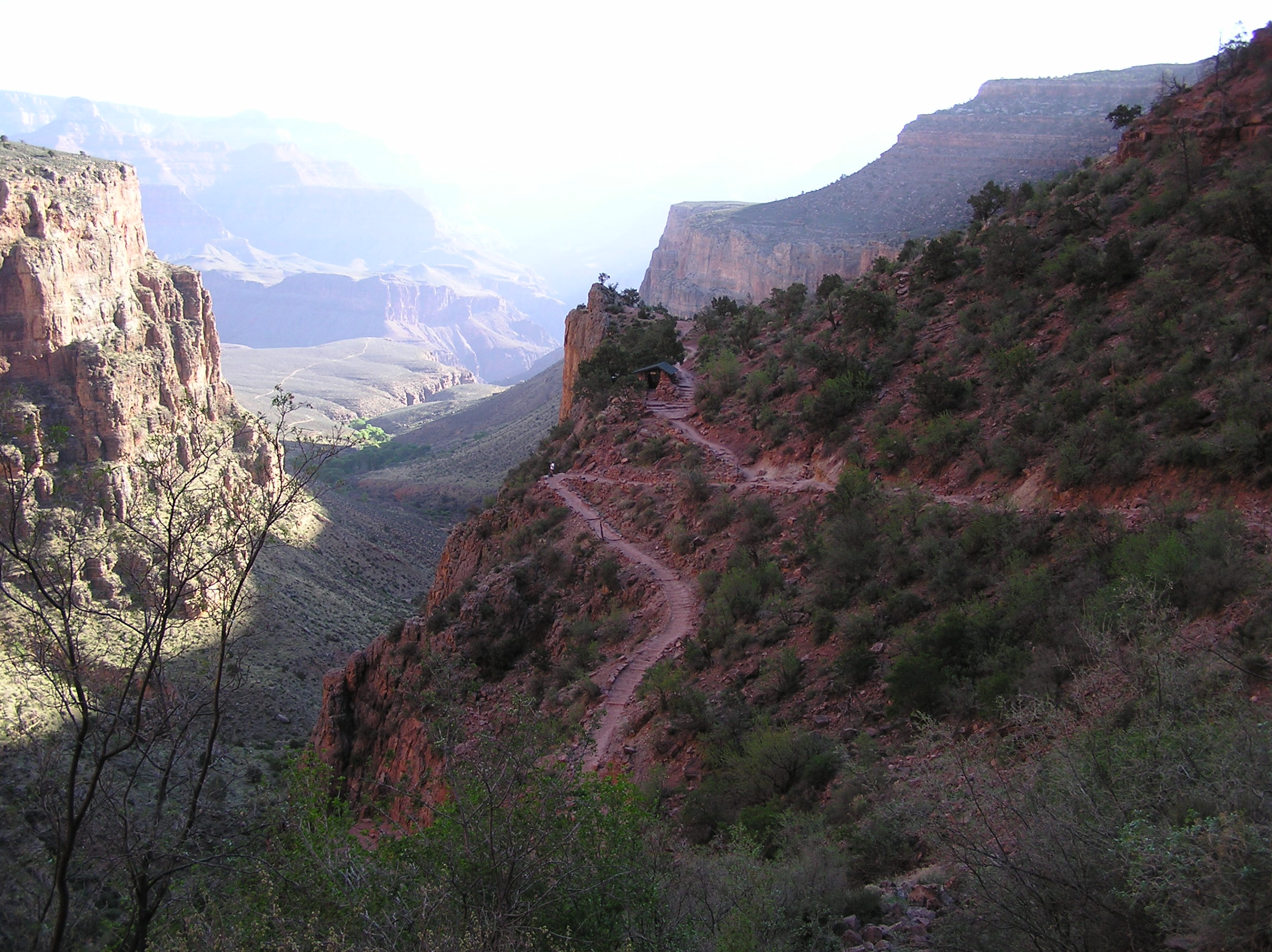 Indian Garden and Three-mile Resthouse from Bright Angel Trail, Grand Canyon National Park.