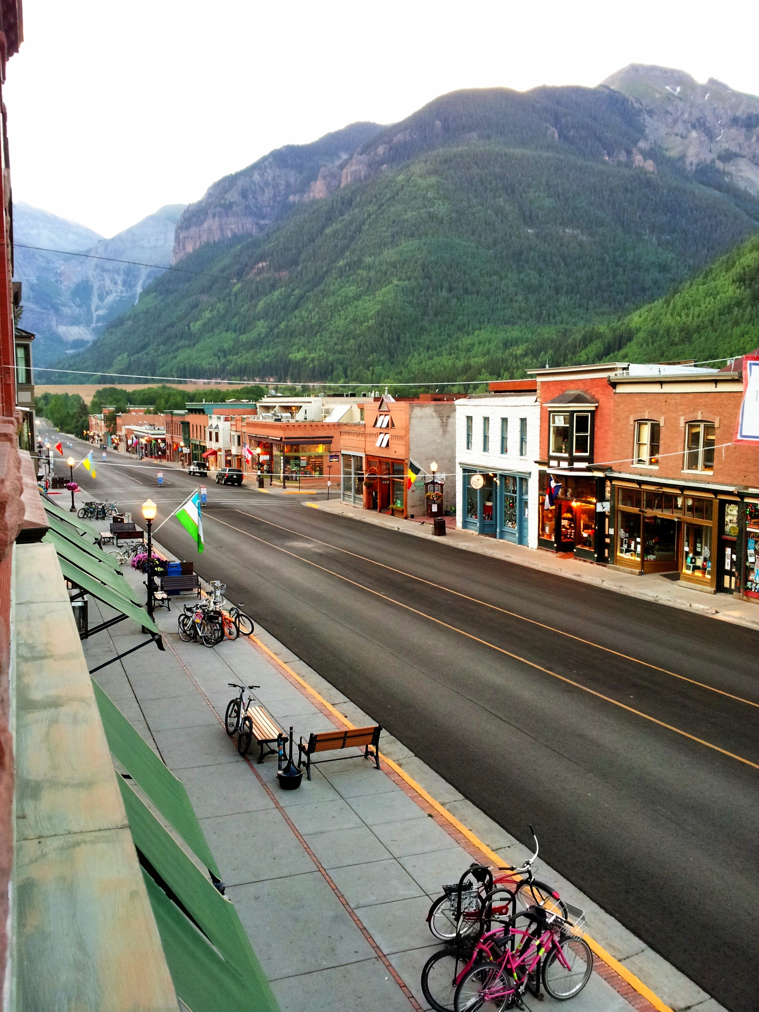 Telluride as seen from the second story of The New Sheridan Hotel