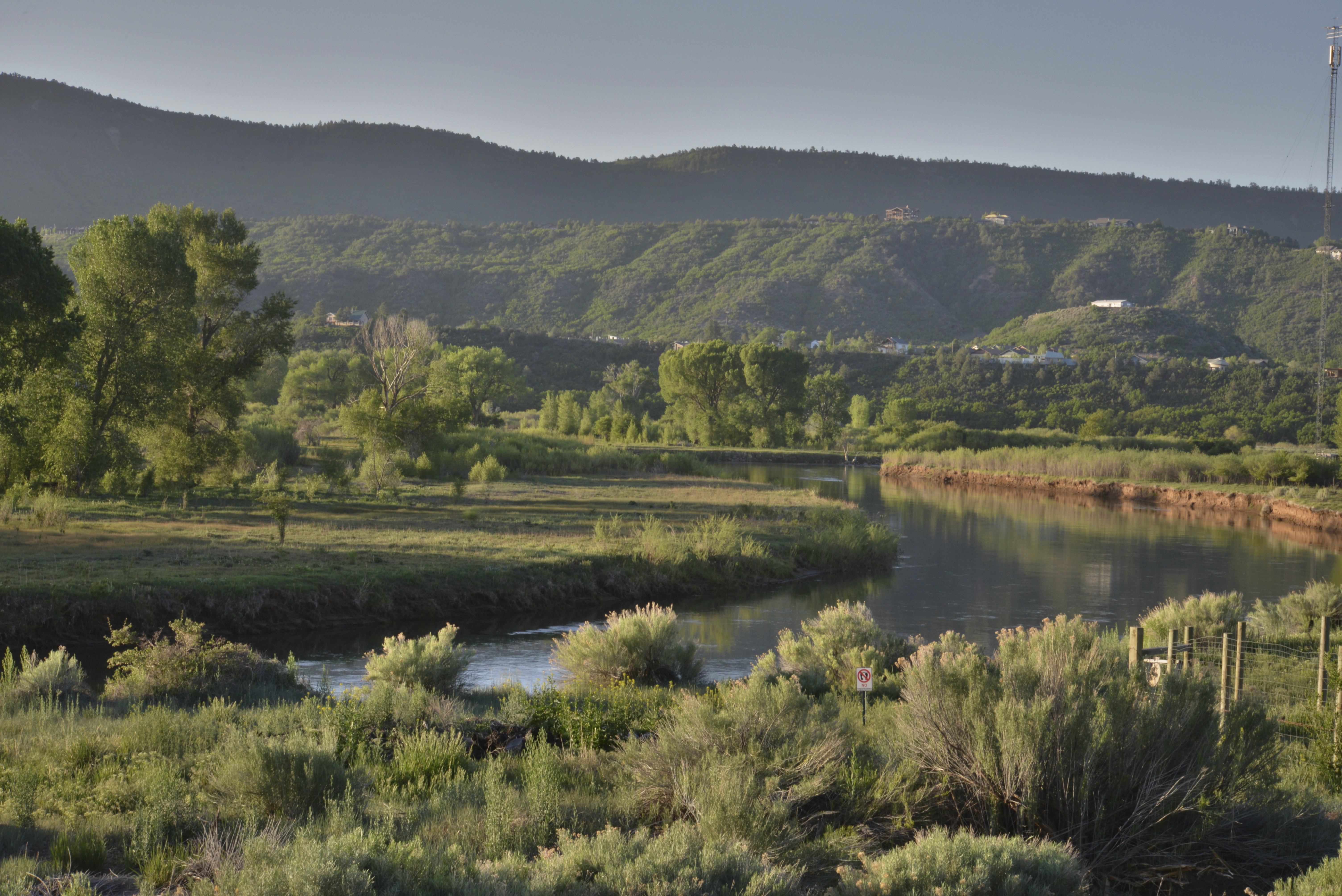 The Animas River in Durango, CO, just north of downtown,