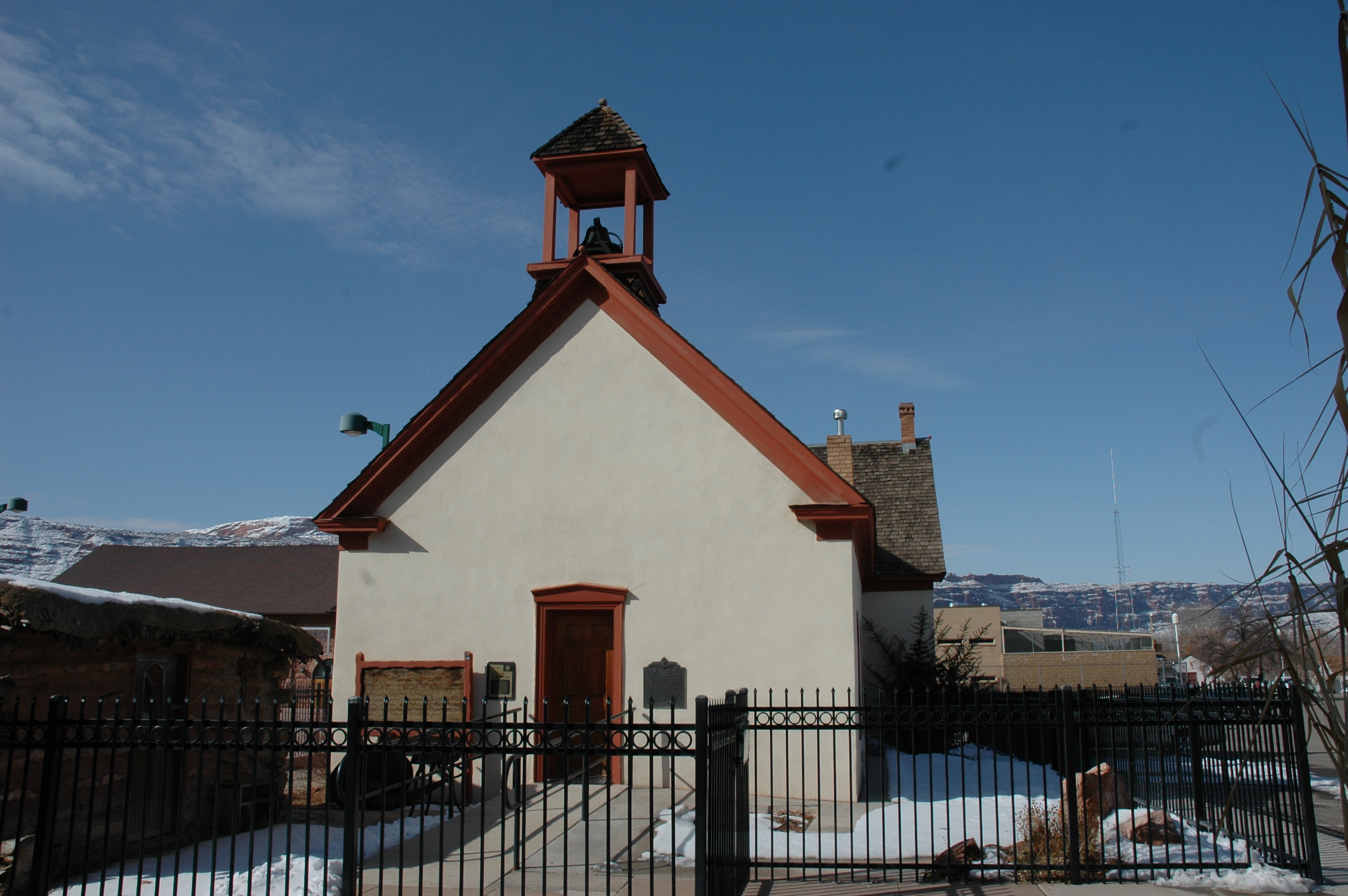 The Moab LDS church, the first meetinghouse of The Church of Jesus Christ of Latter-day Saints in Moab, Utah, United States, now houses a Daughters of Utah Pioneers museum.