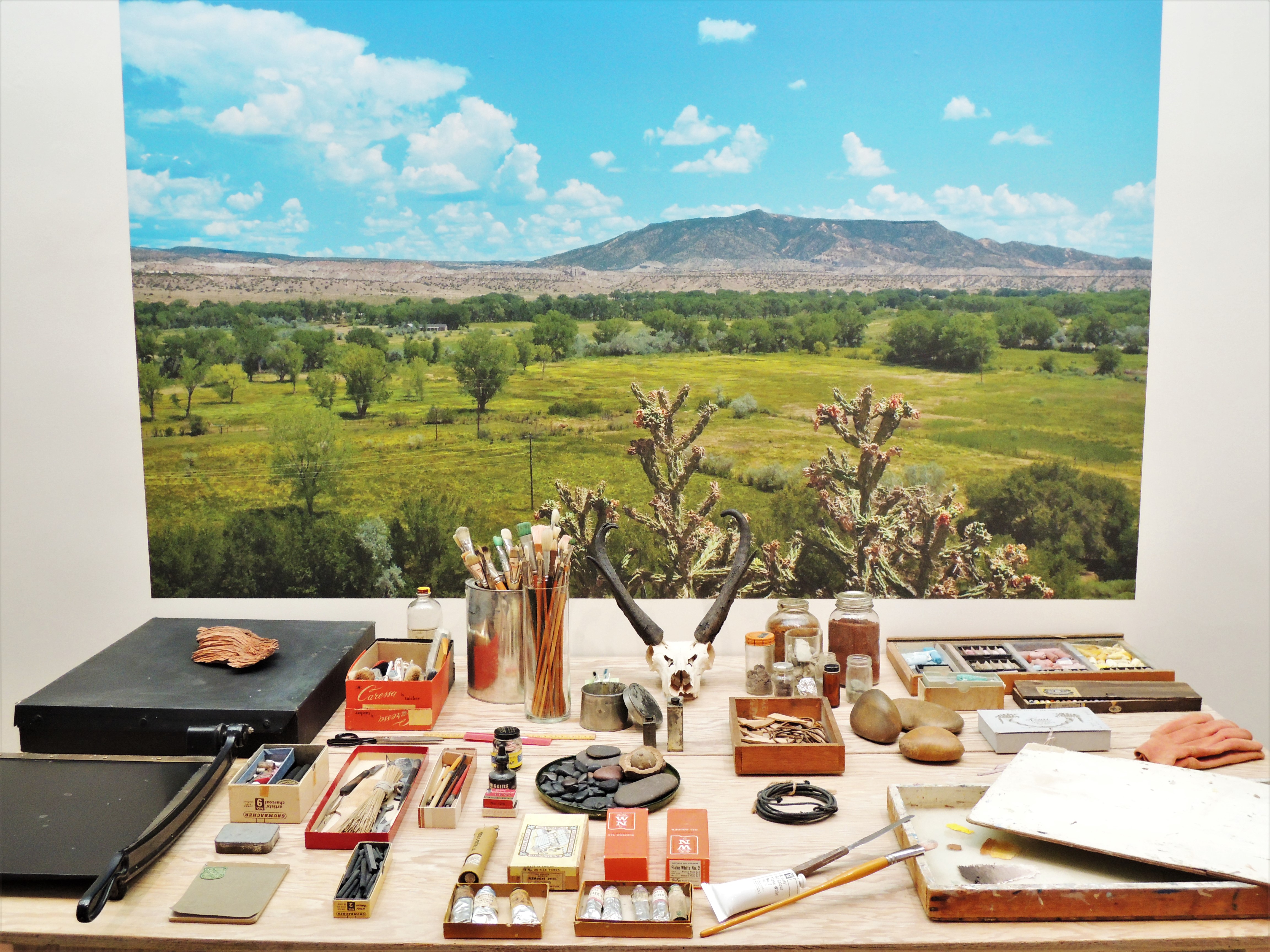 Painting materials as displayed at the O'Keeffe Museum in Santa Fe, NM