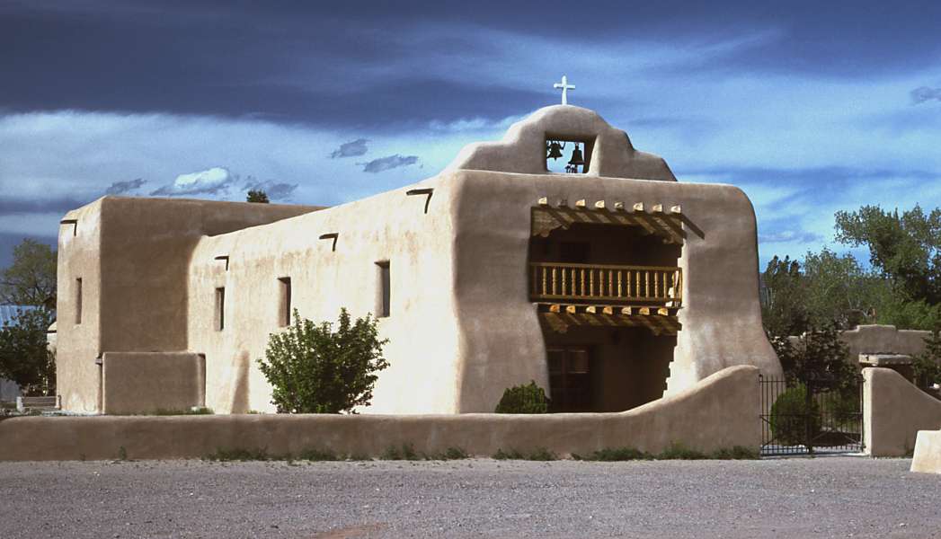 The adobe St. Thomas Church in Abiquiu.