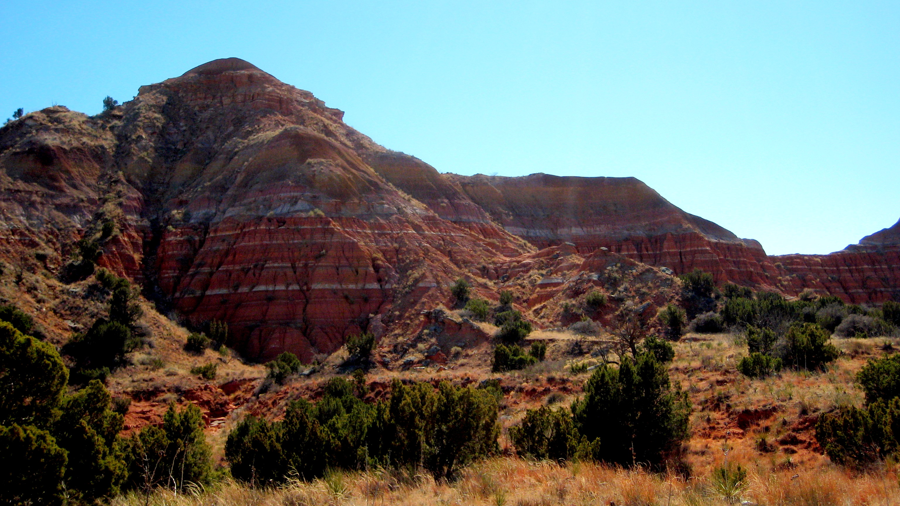Palo Duro geologic layers. on the Lighthouse Trail, Palo Duro State Park.