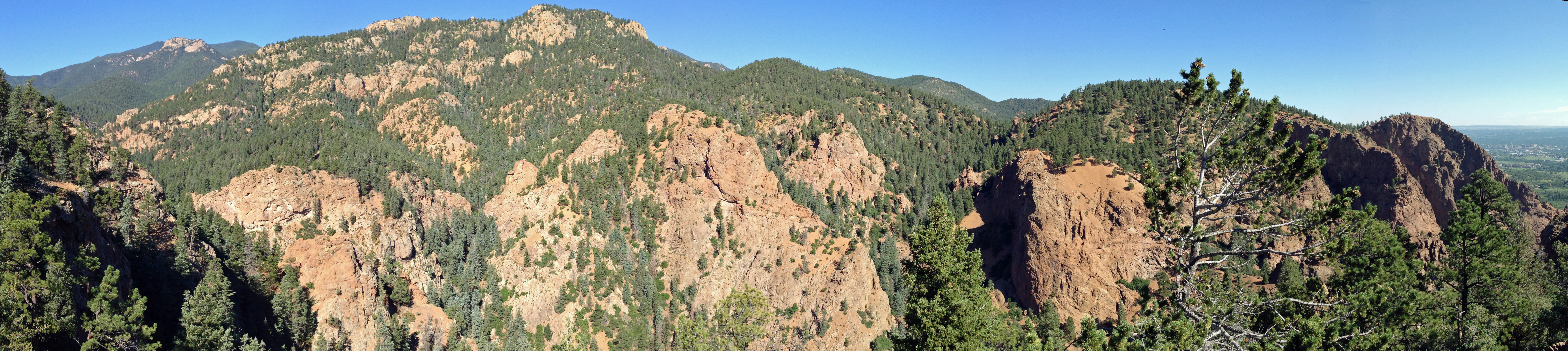 The view from Inspiration Point near Seven Falls in Colorado Springs, Colorado.