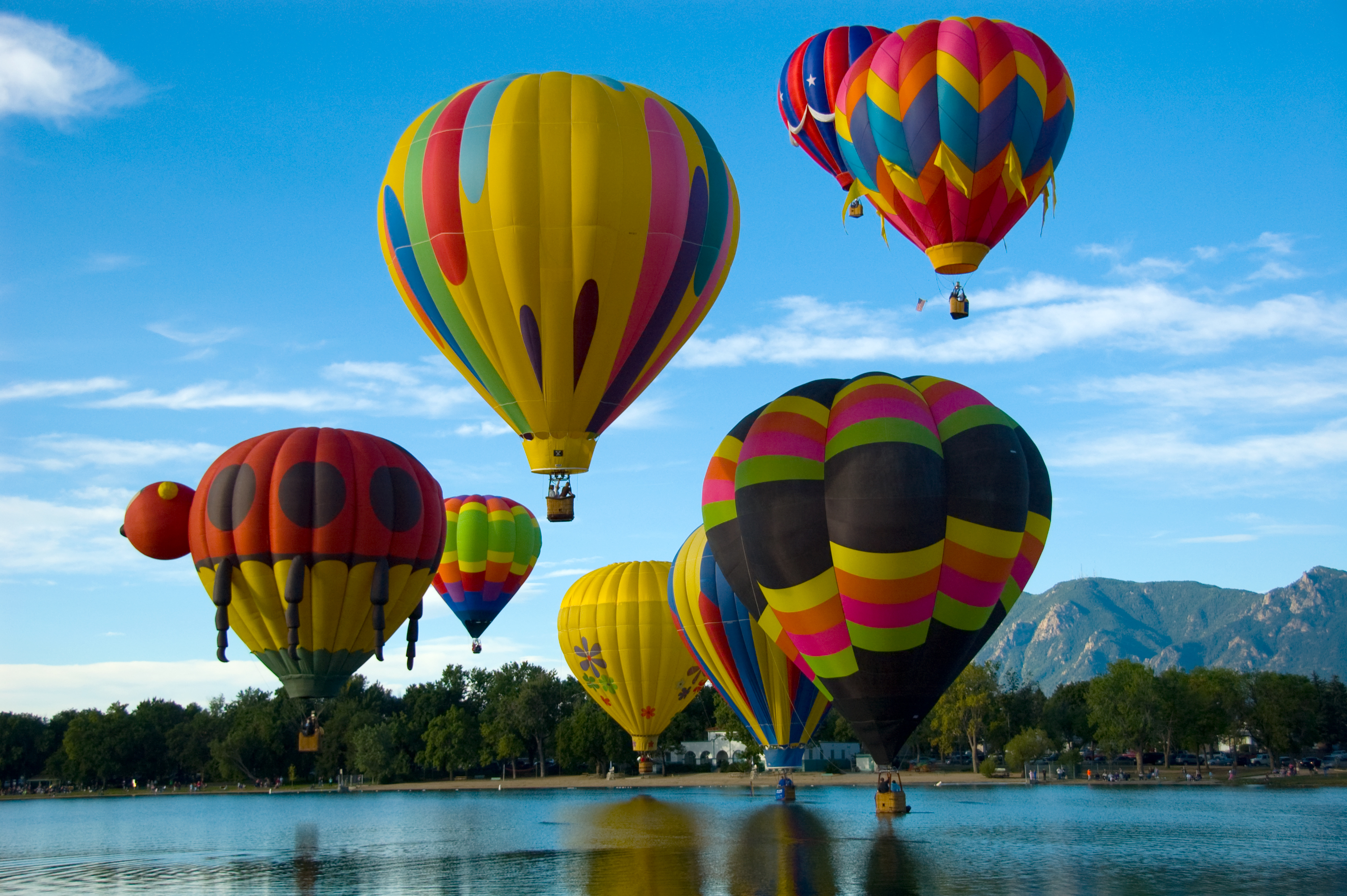 The Saturday morning launch, overlooking Prospect Lake, in downtown Colorado Springs.