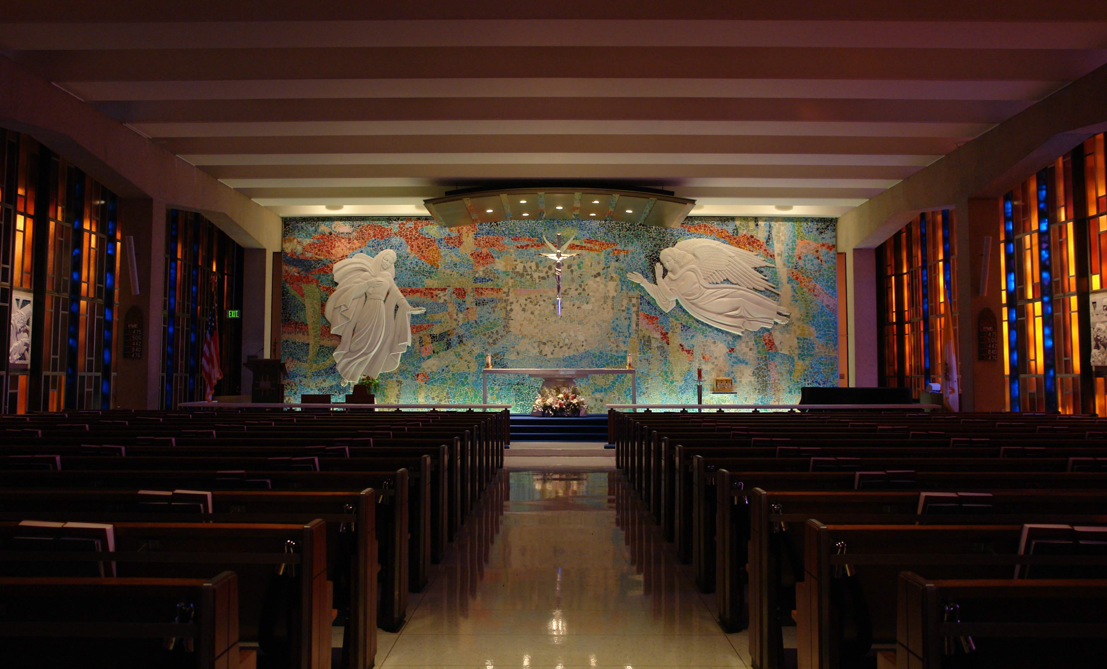 This is the Catholic chapel, in the lower floor of the Air Force Academy Cadet Chapel.
