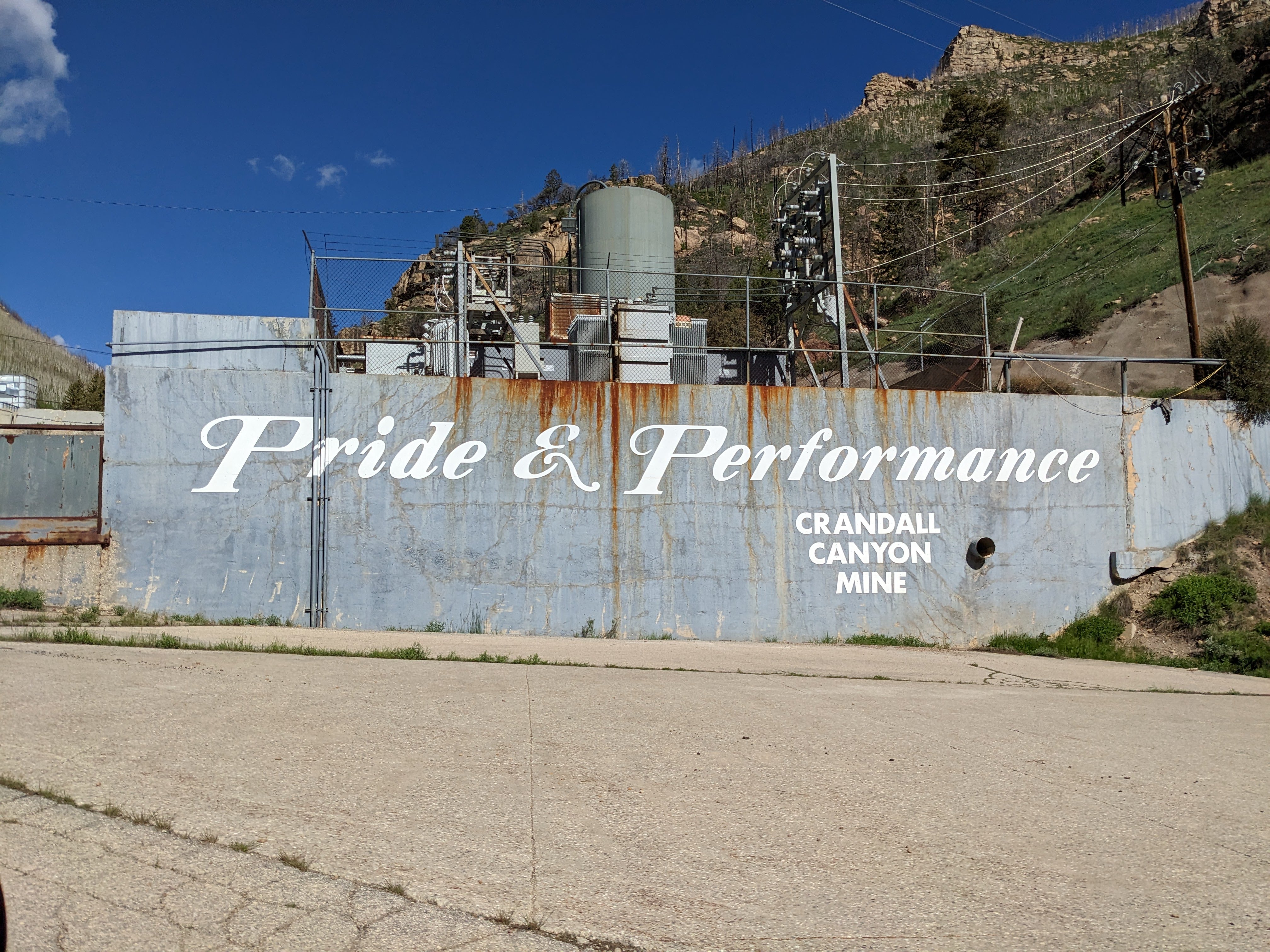 The sign at the entrance to the Crandall Canyon Mine