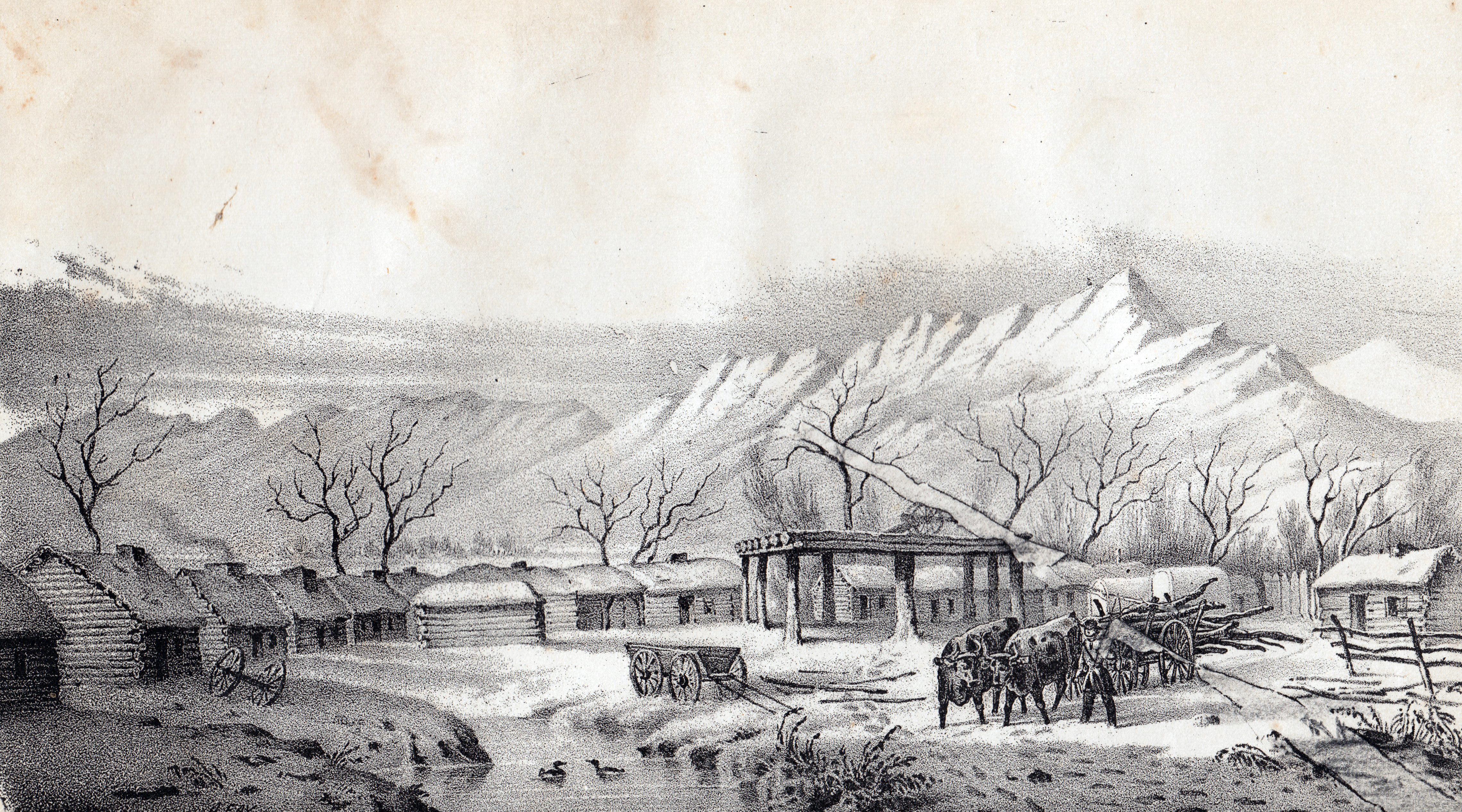 Fort Utah on the Timpanogas, Valley of the Great Salt Lake (lithograph)