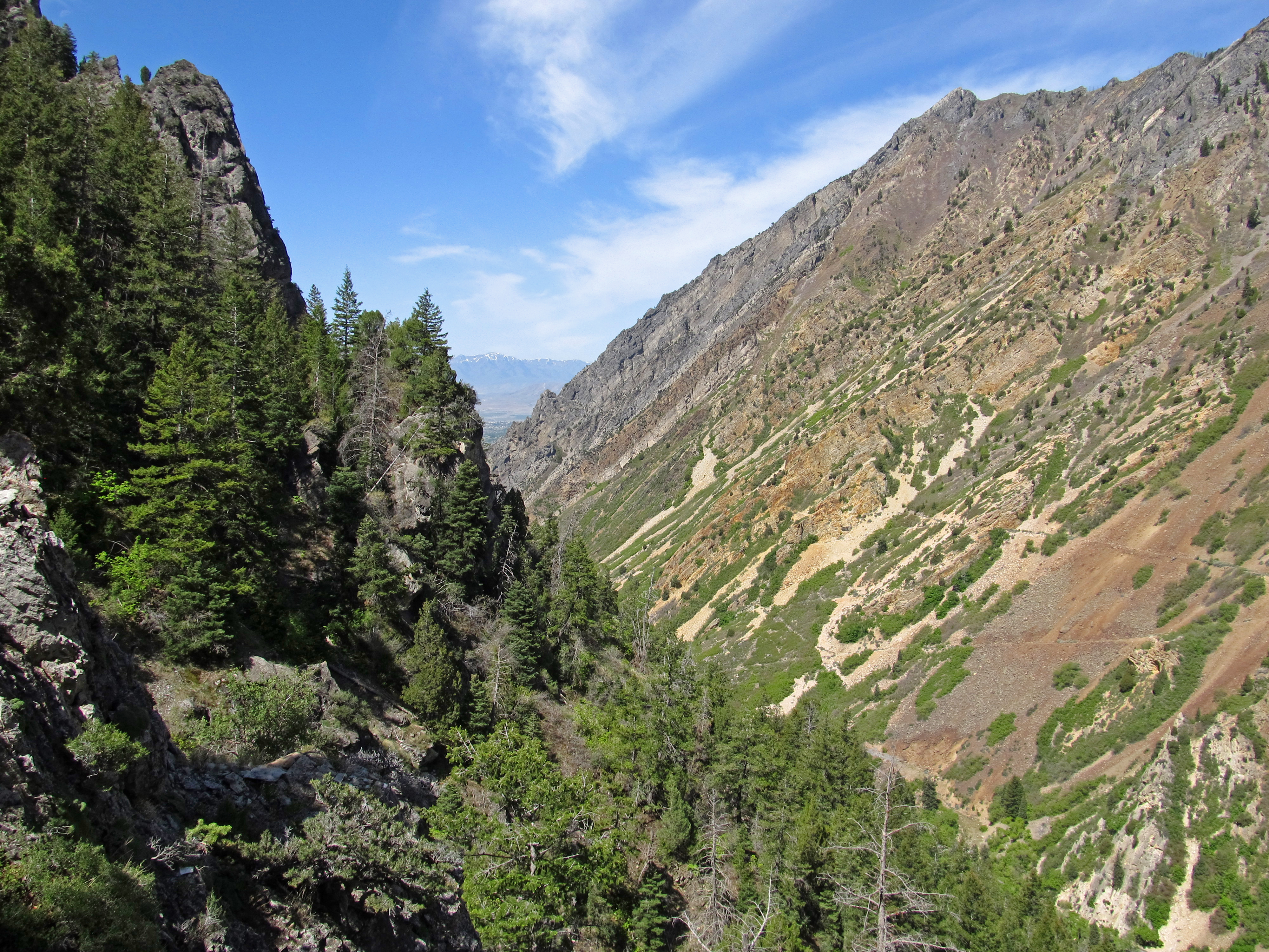 View of American Fork Canyon from the entrance of Timpanogos Cave National Monument