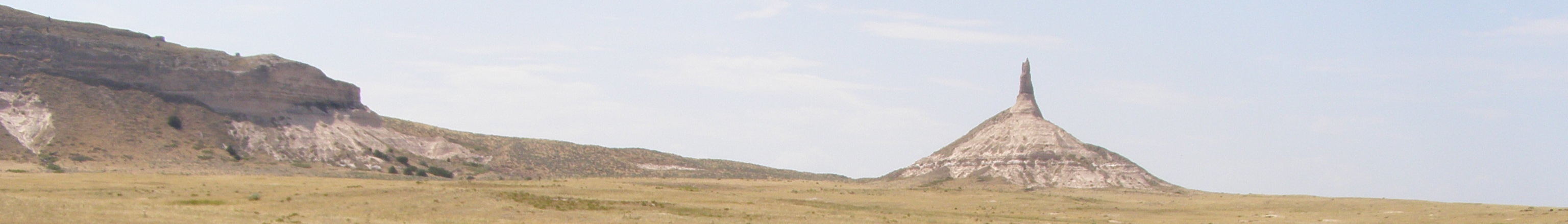 Chimney Rock a landmark along the California, Oregon and Mormon Trails in western Nebraska.