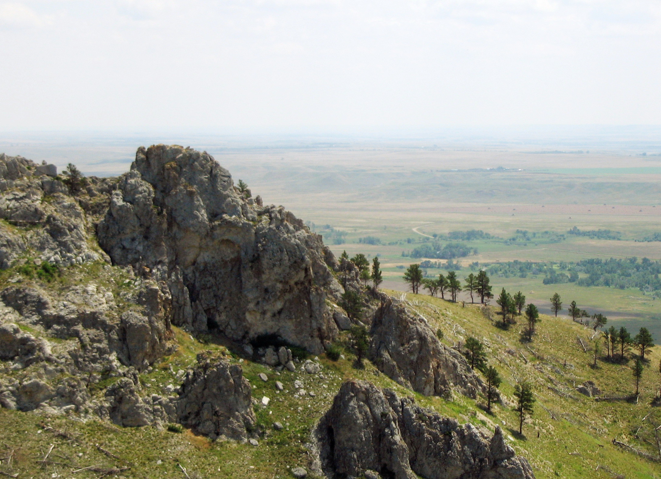 View from Bear Butte, South Dakota, U.S. The photo is taken about halfway from the trail head to the summit.