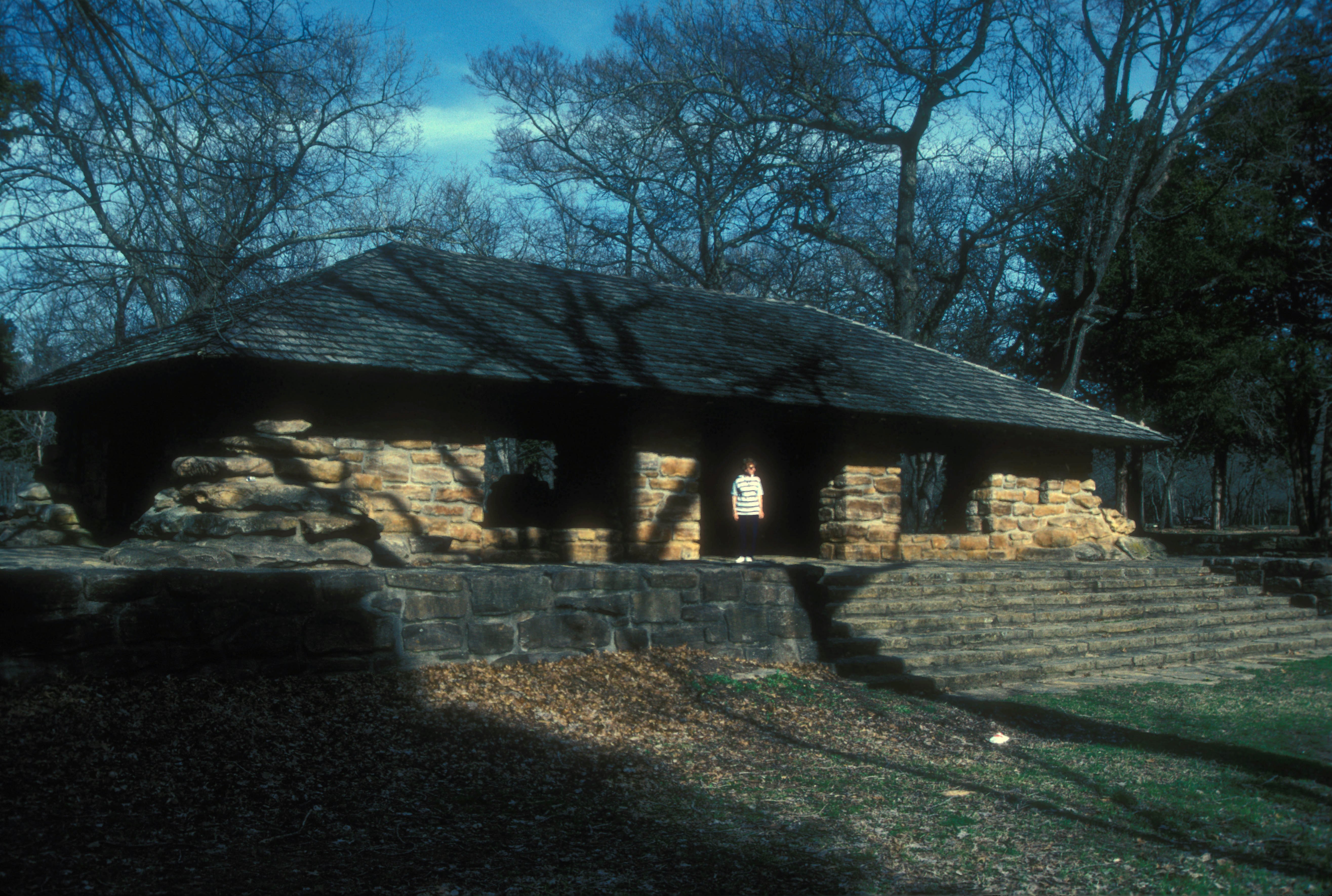 PLATT NAT'L PARK IS NOW CHICKASAW NAT'L RECREATIONAL AREA. THE BUILDINGS IN THE DISTRICT FREQUENTLY RELATE TO THE SPRINGS FOR WHICH THE PARK IS WELL KNOWN.  THIS PICTURE SHOWS THE BROMIDE PAVILION