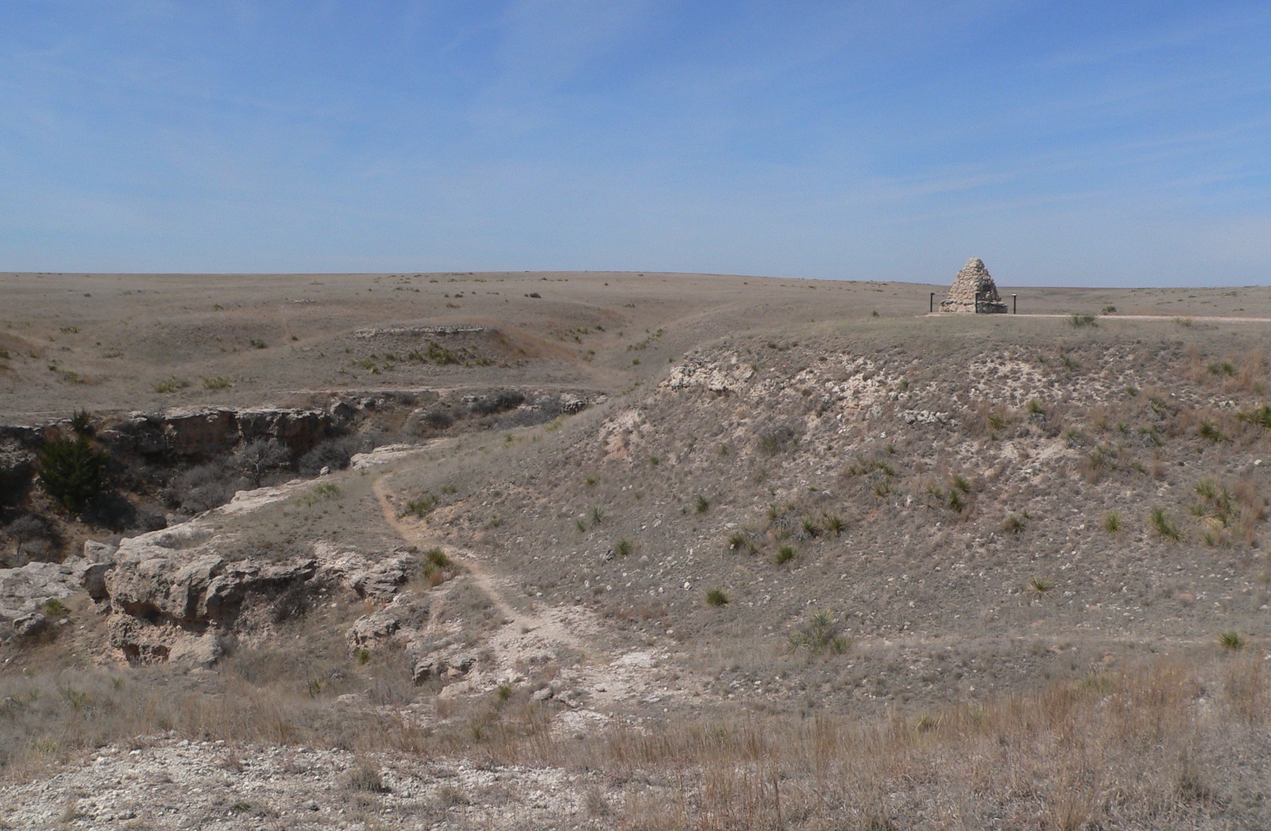 Monument at Battle Canyon in Scott County, Kansas, site of the Battle of Punished Woman's Fork during the Northern Cheyenne Exodus of 1878.