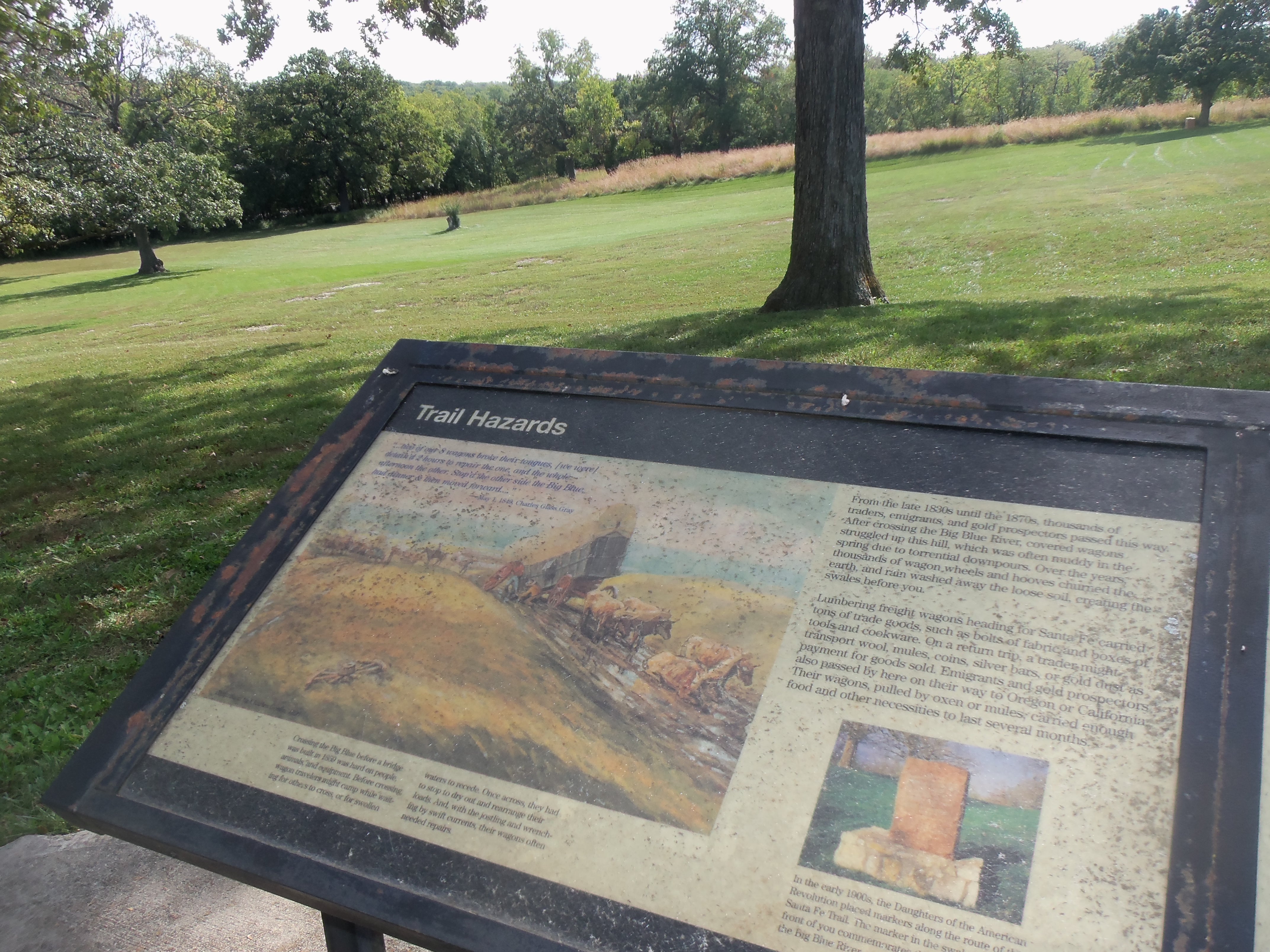 Santa Fe Trail-Minor Park, Kansas City, Trail Segments, Red Bridge Rd. east of its junction with Holmes Rd. Mission Lake
