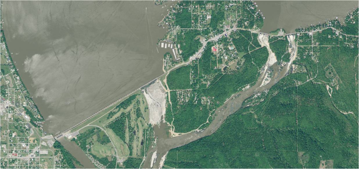 USGS image of the Pensacola Dam 1:18k