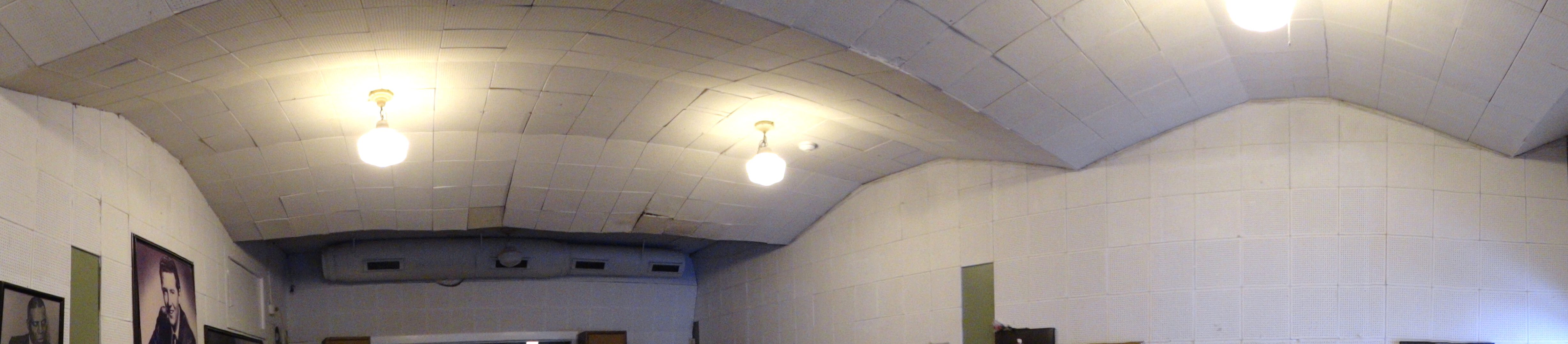 Panorama of Acoustically Crafted Ceiling - Sun Studio - Memphis - Tennessee - USA