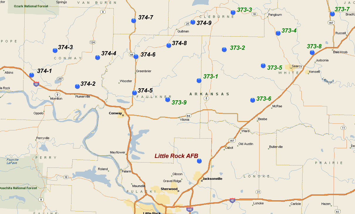 Titan II Strategic Missile (SM) sites of 373rd &amp; 374th SMS(quadrons), commanded by 308th SMW(ing), 1963–1987