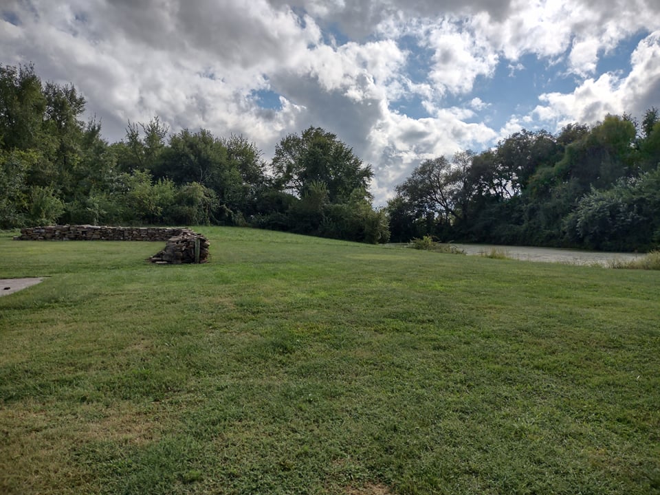 Stone wall near the Mathew H. Ritchey House in Newtonia, Missouri.  The First Battle of Newtonia was fought near here.