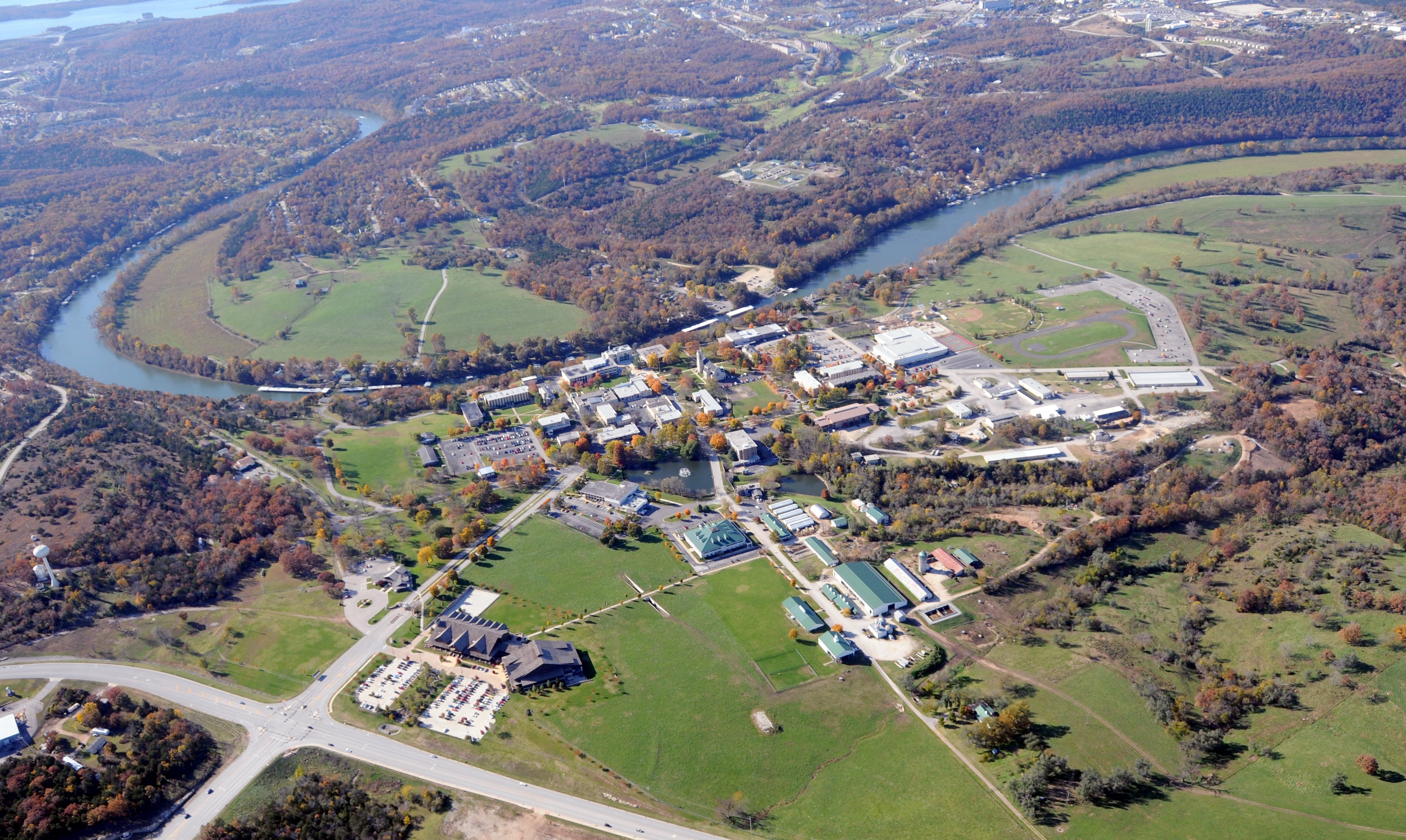 Aerial Photograph of College of the Ozarks Oct 24 2009