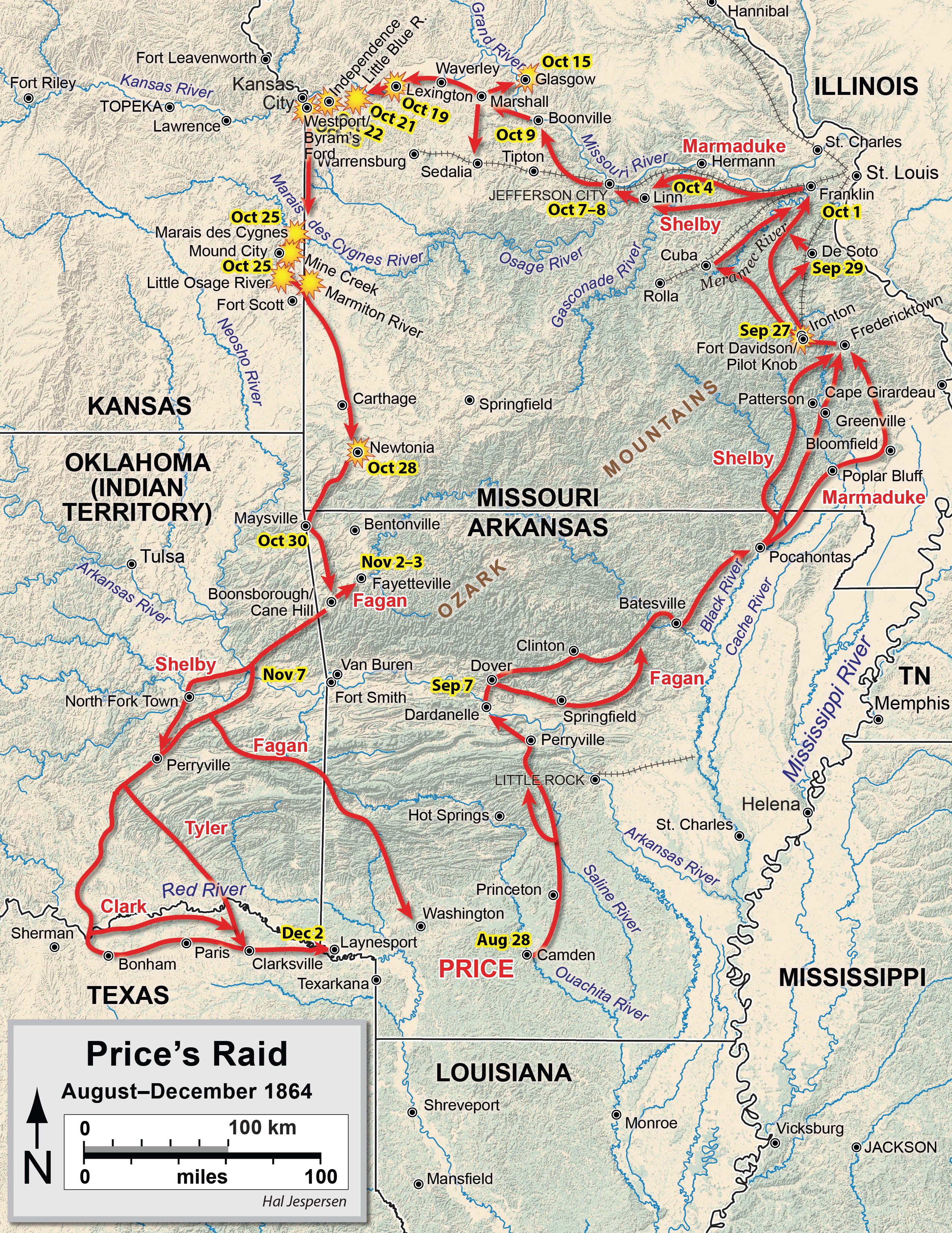 Price's Raid, 1864, in the American Civil War