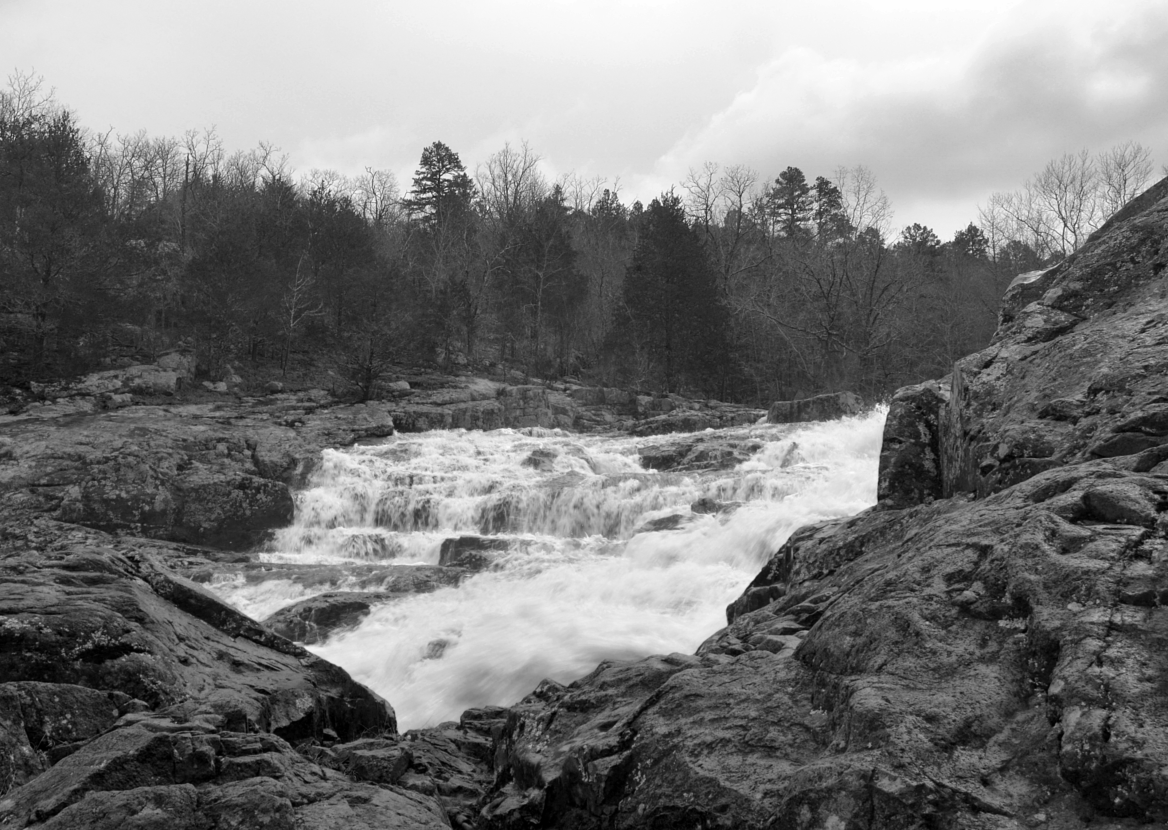Rocky Falls in the Ozark National Scenic Riverways National Park in Shannon County, Missouri.