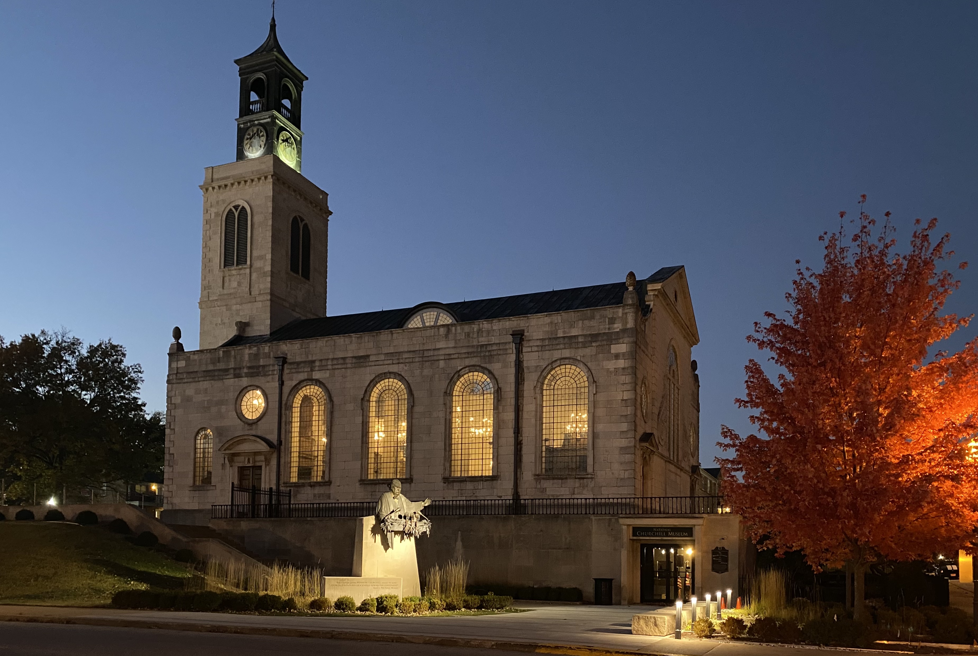 View of America’s National Churchill Museum at Westminster College in Fulton, Missouri, United States.