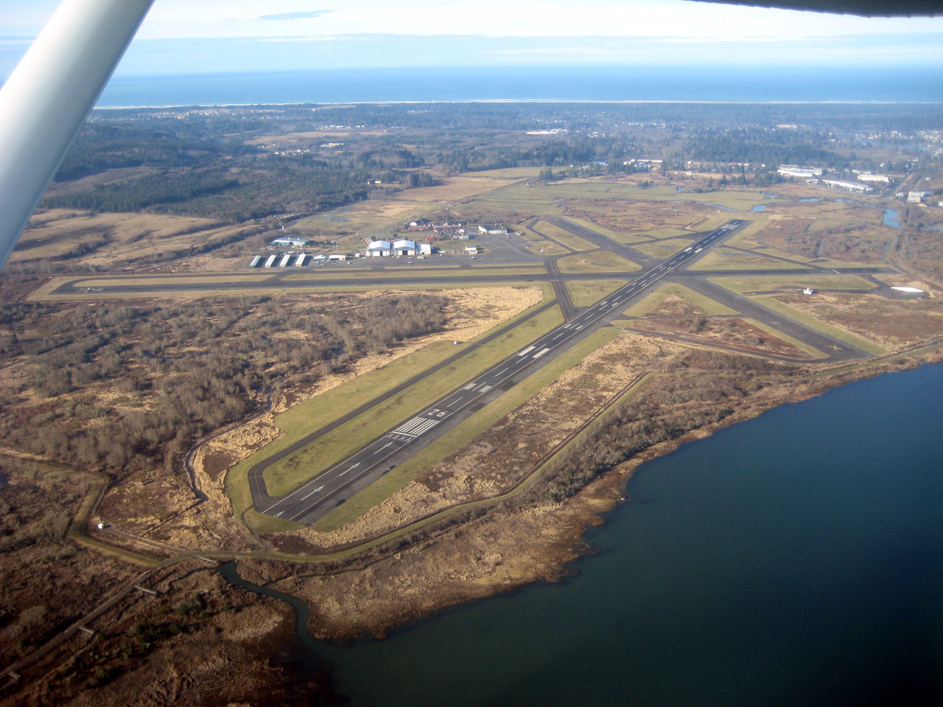 Climbing out alongside Astoria Airport (KAST) on the second day of our trip. Nice field, friendly people, but expensive avgas - about a dollar more than we paid anywhere else in Oregon!