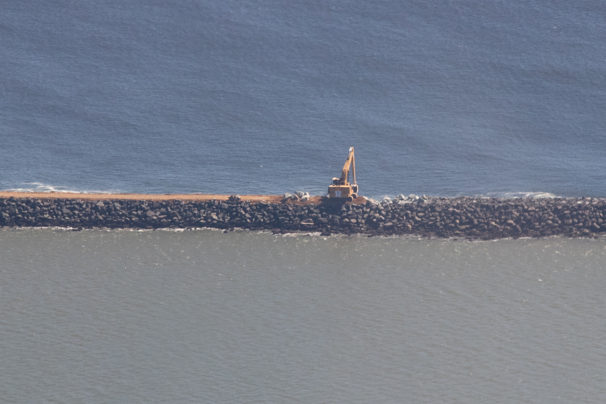 South Jetty of the Columbia River, at Clatsop Spit near Astoria Oregon. Part of the en:w:Columbia Bar.