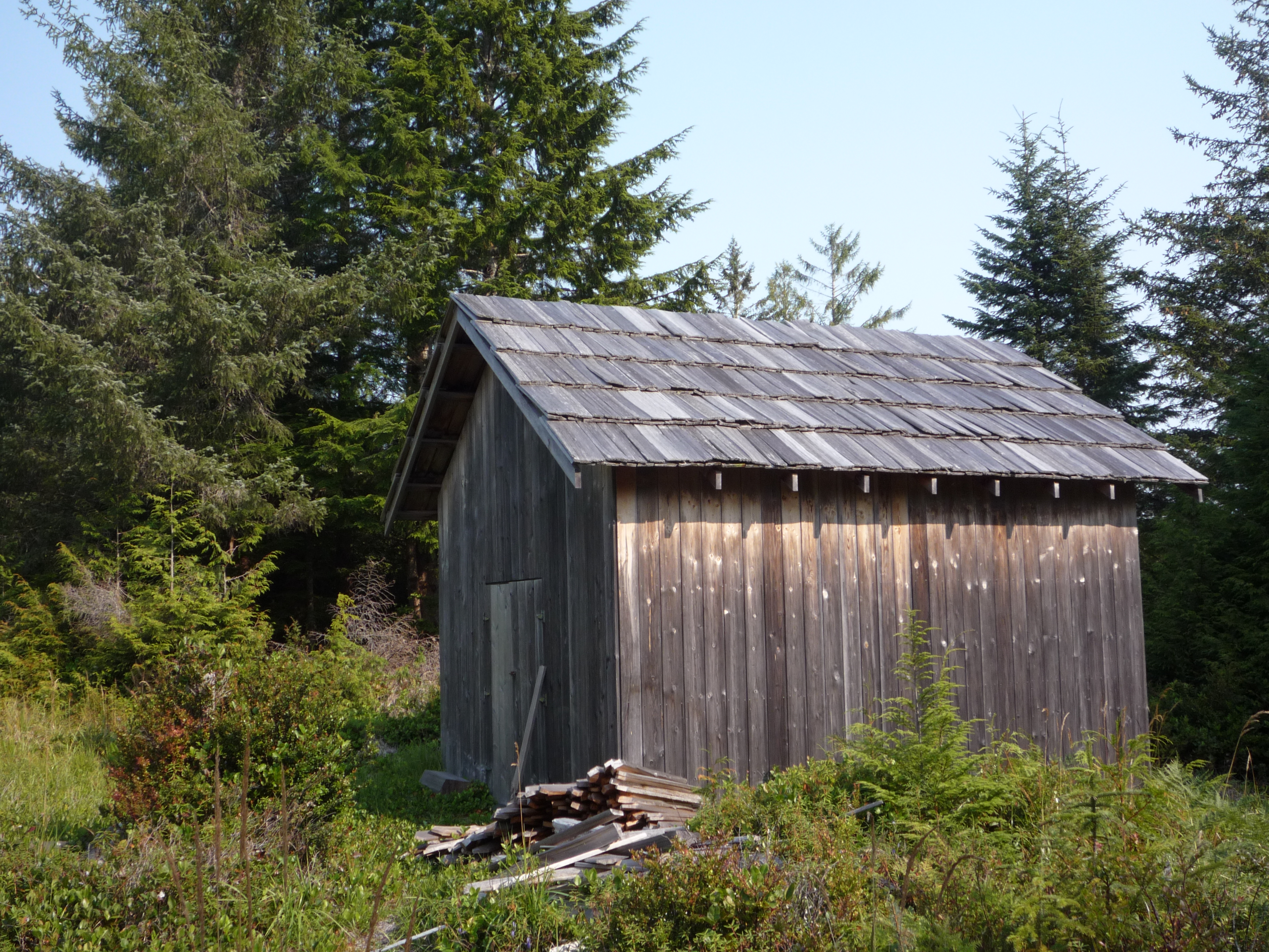 Peter Roose HomesteadThe barn is at the north end of the clearing.