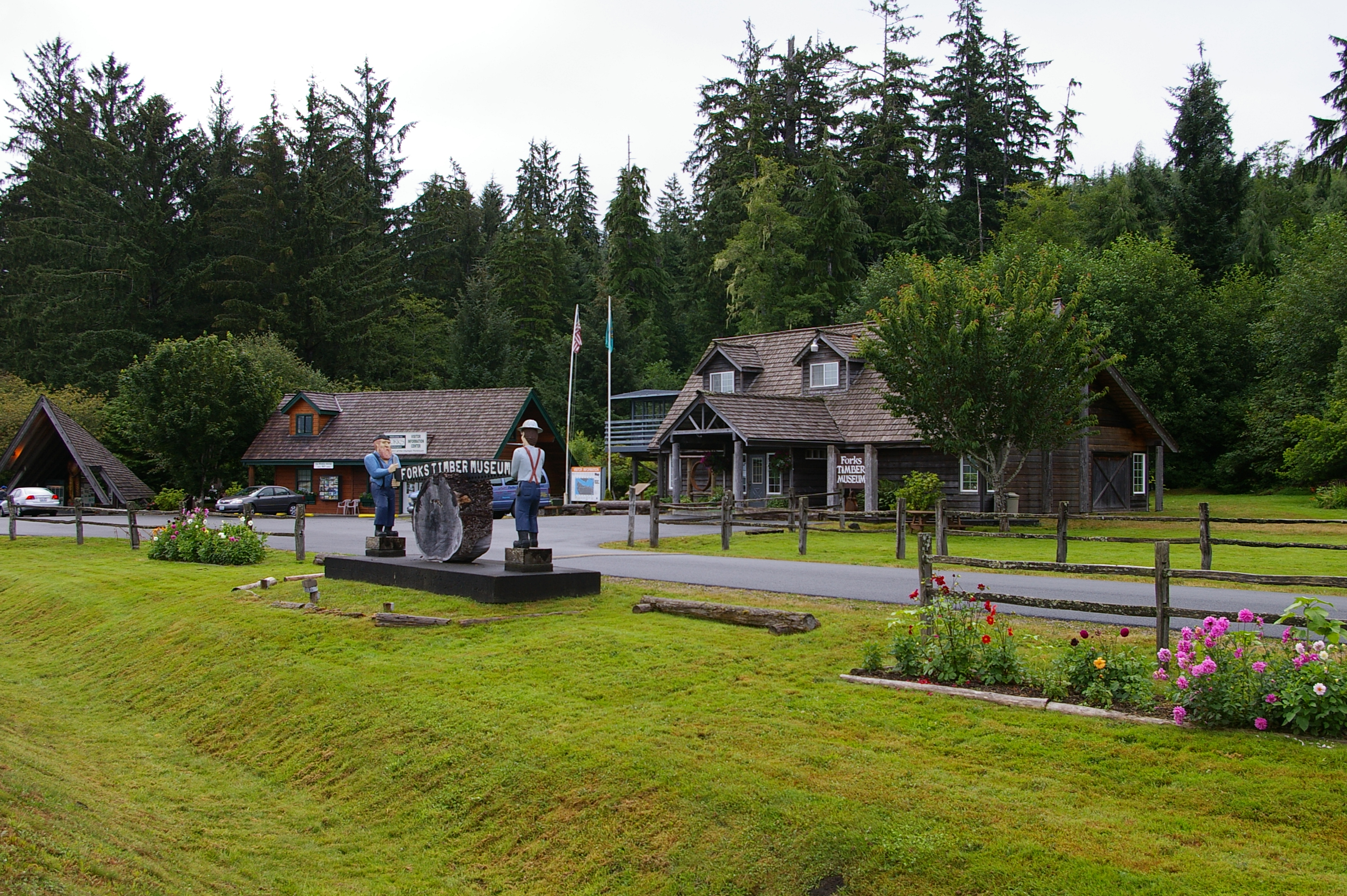 Forks Logger Memorial, Visitor Information Center and Timber Museum, Forks, Washington