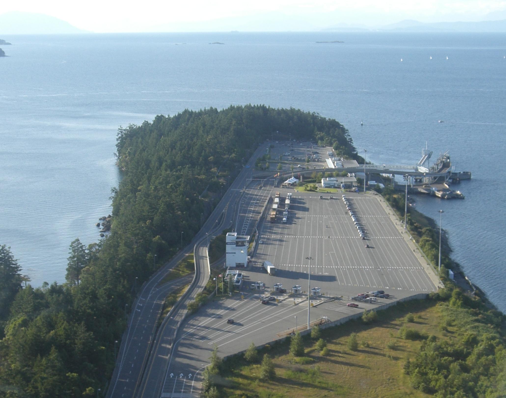 Aerial view of Duke Point Ferry Terminal near Nanaimo BC