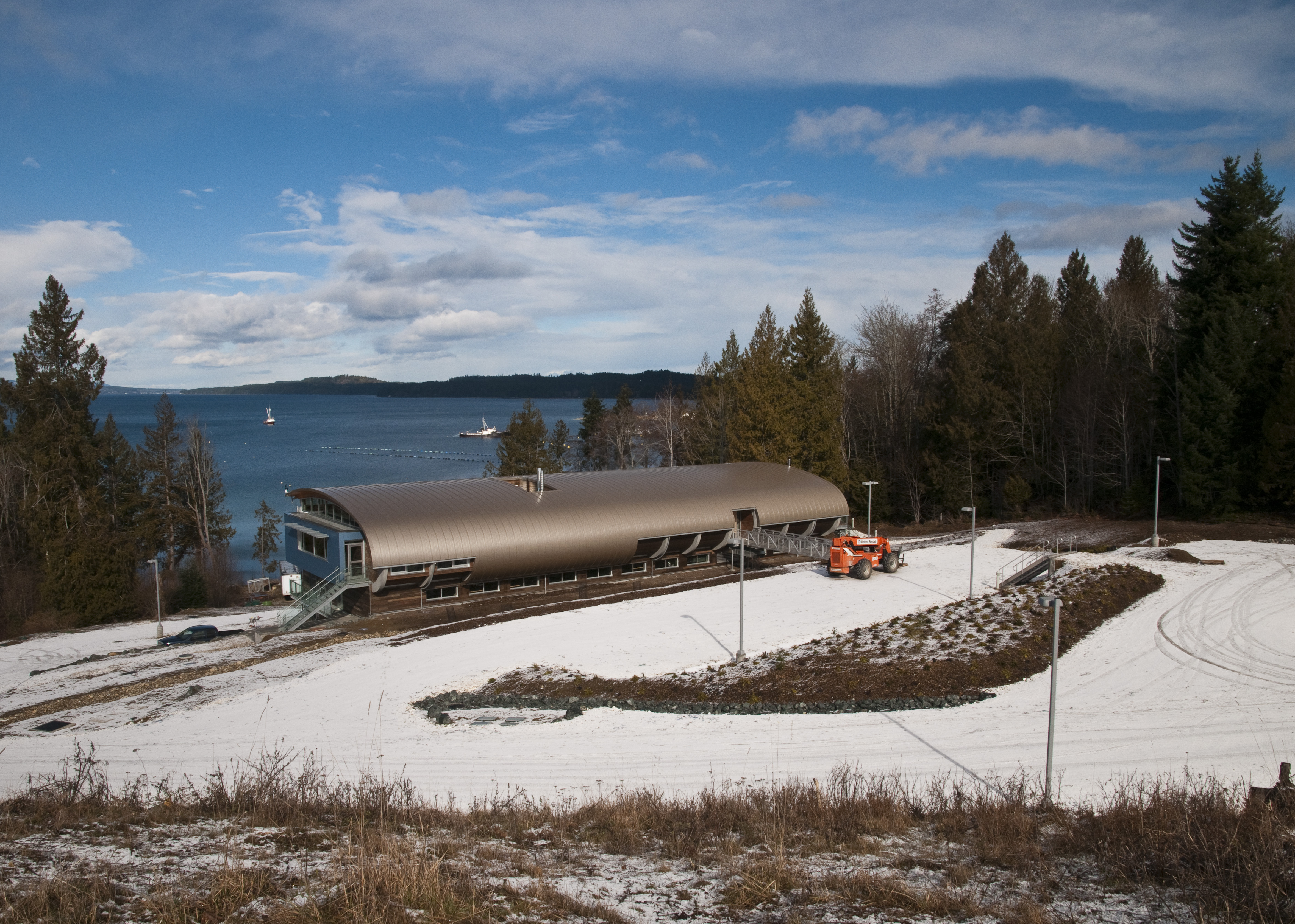 Site Overview, Deep Bay Marine Field Station with Baynes Sound in background