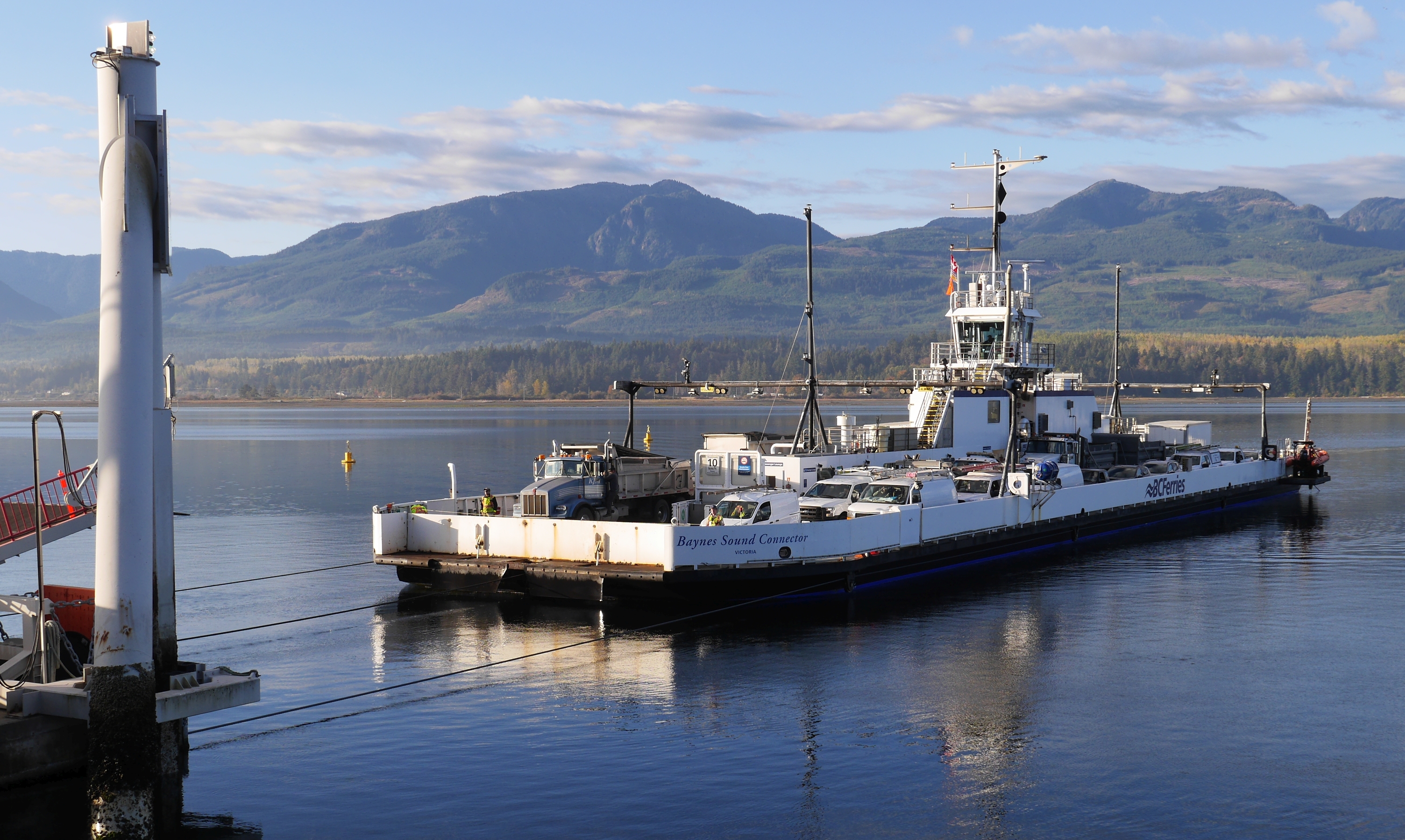 This is the cable ferry from Vancouver Island to Denman Island, BC Canada
