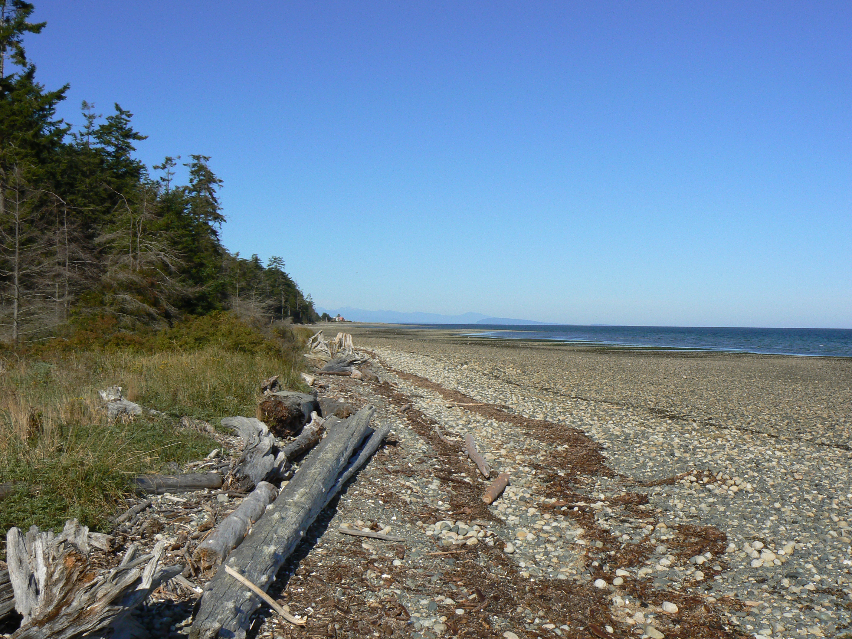 The beach at Rathtrevor Provincial Park on the east coast of Vancouver Island