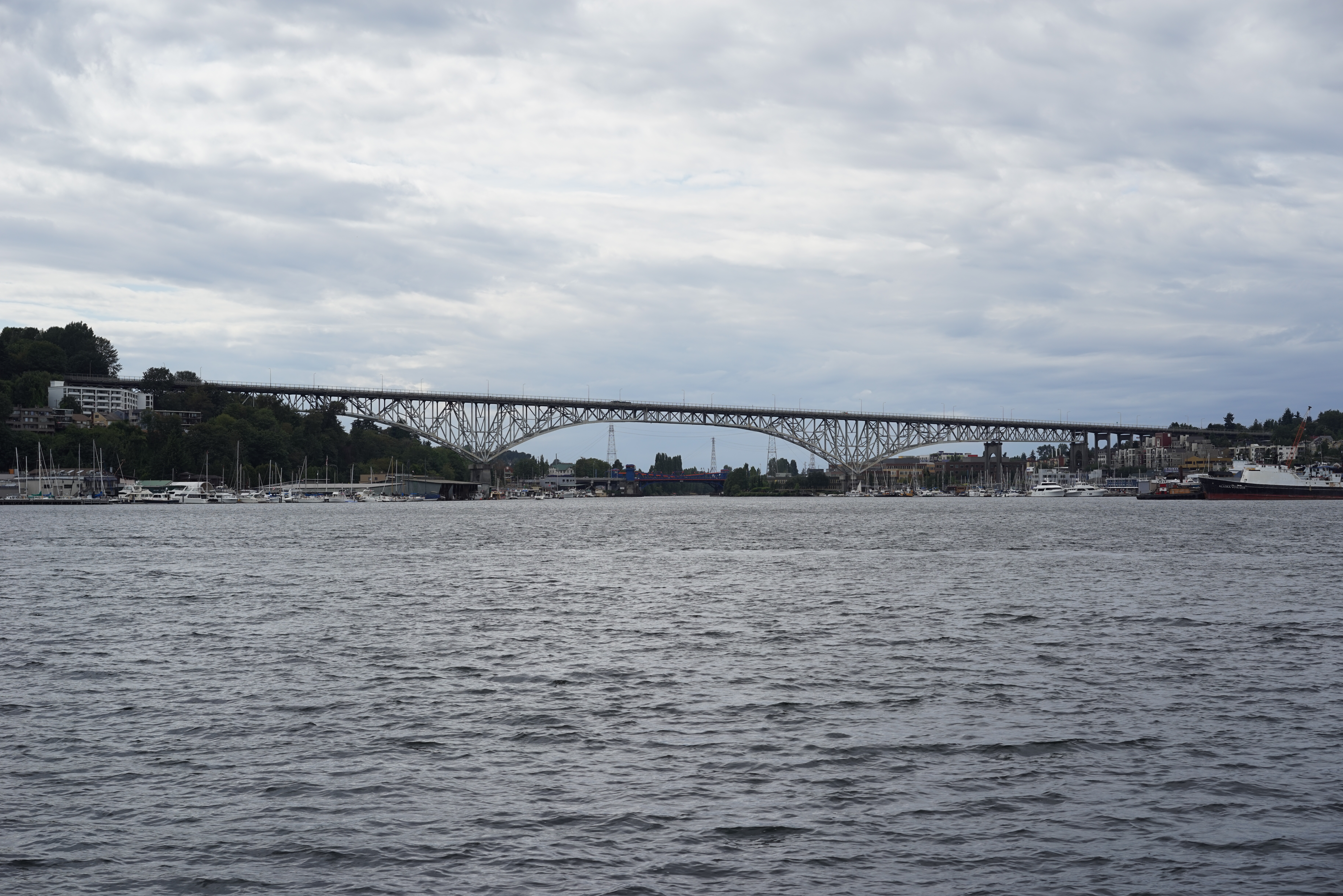 George Washington Memorial Bridge as seen from the east in Lake Union.