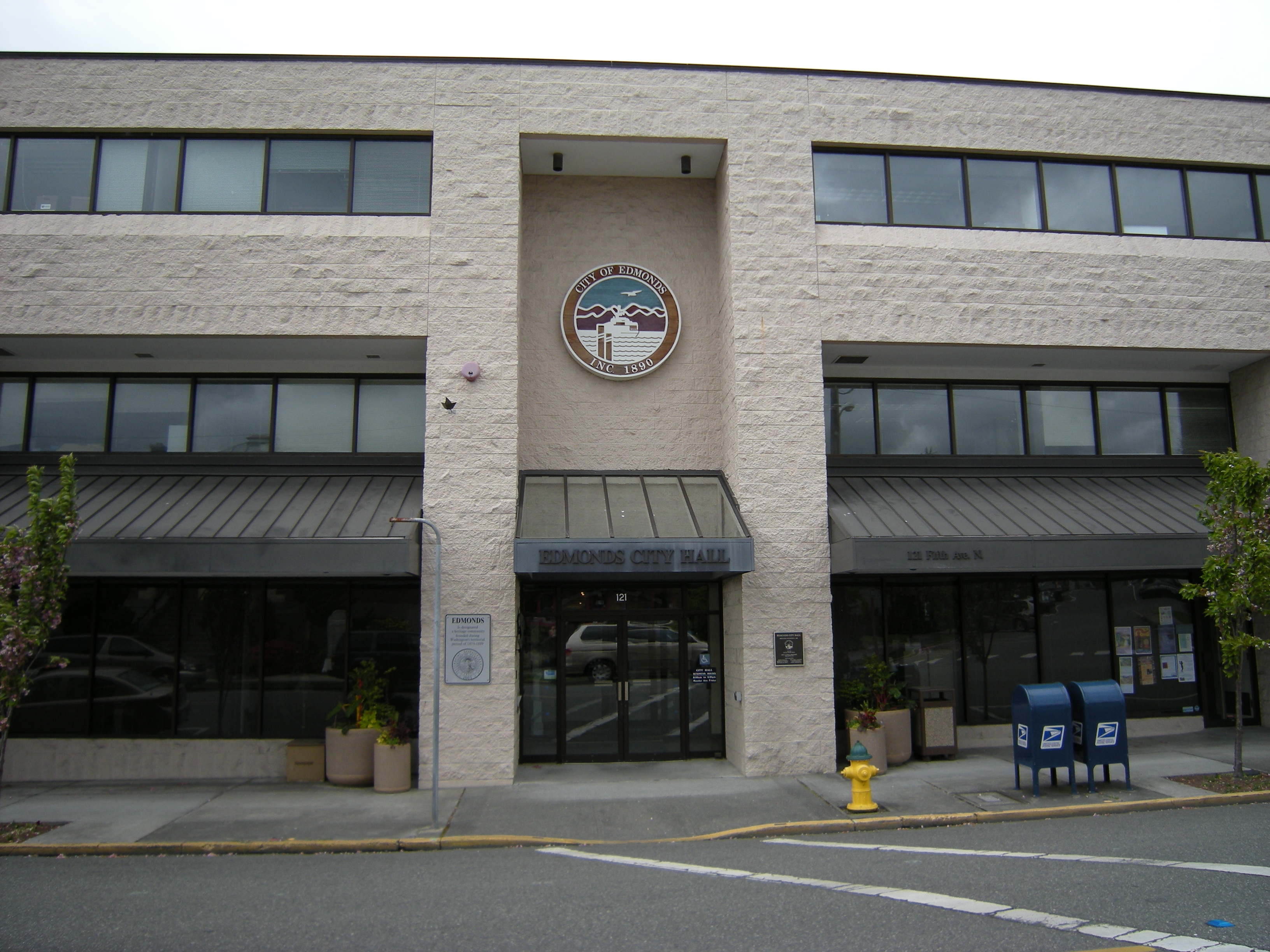 City Hall on 5th Avenue near Main Street, Edmonds, Washington.