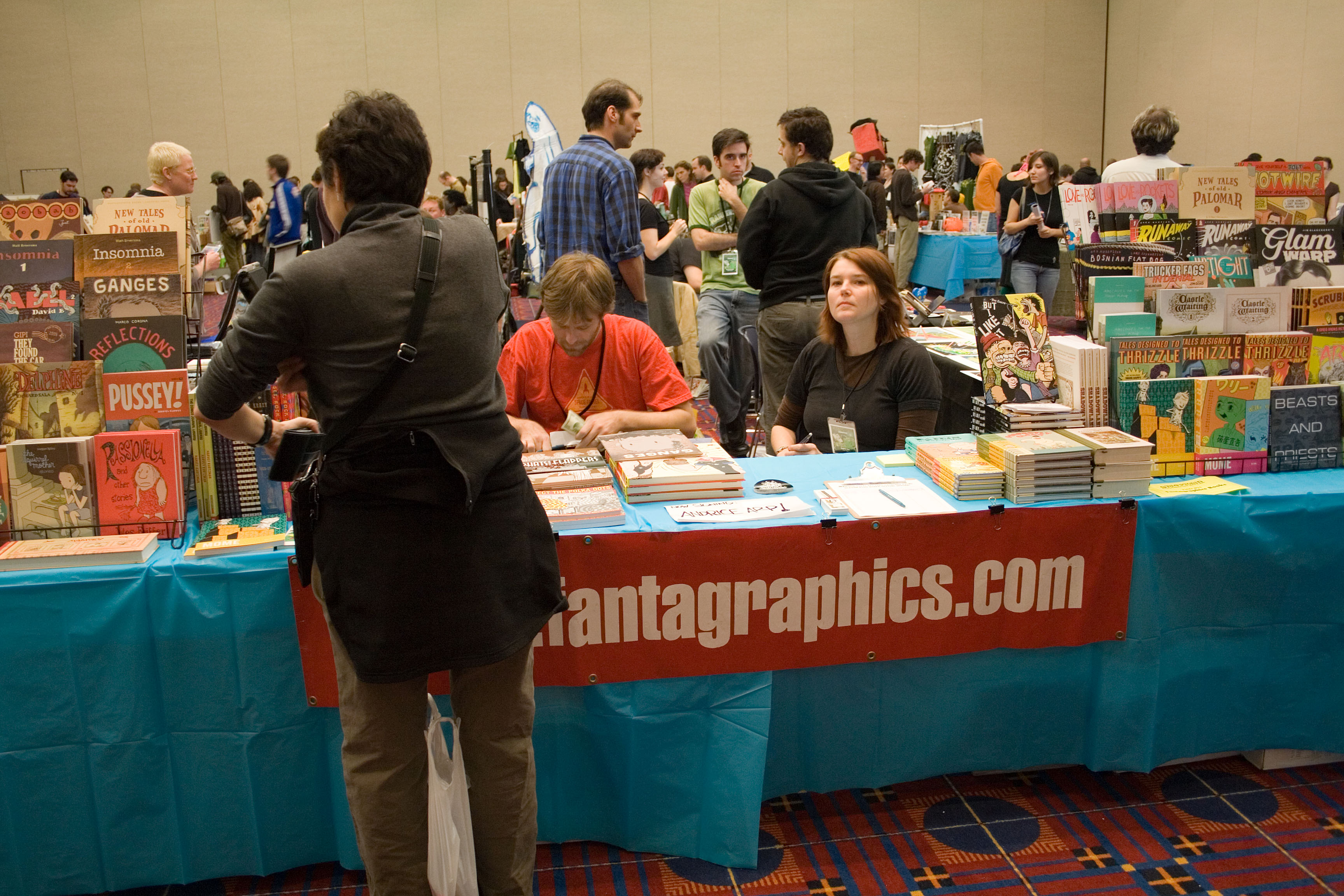 The Fantagraphics booth at the Stumptown Comics Fest 2006.
