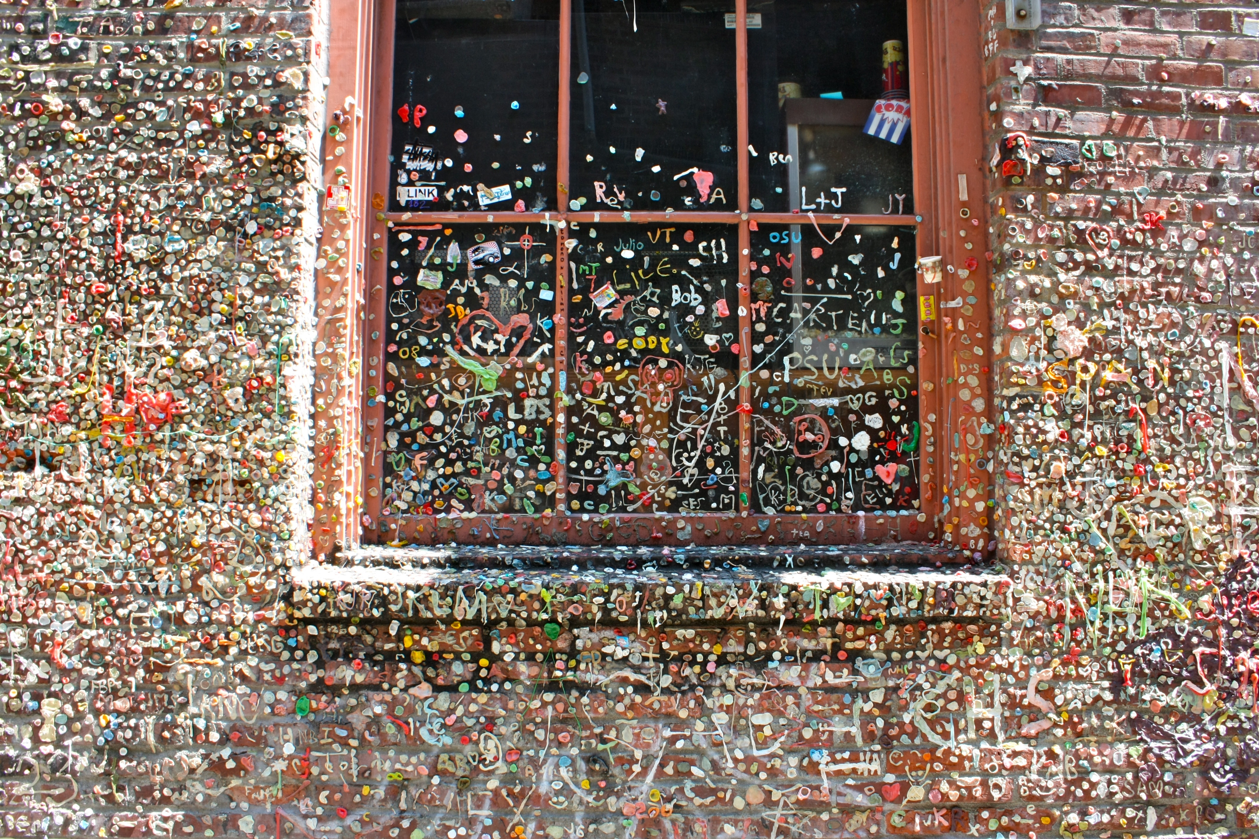 Gum Wall, Pike Place Market, Seattle. This is outside the Market Theatre.