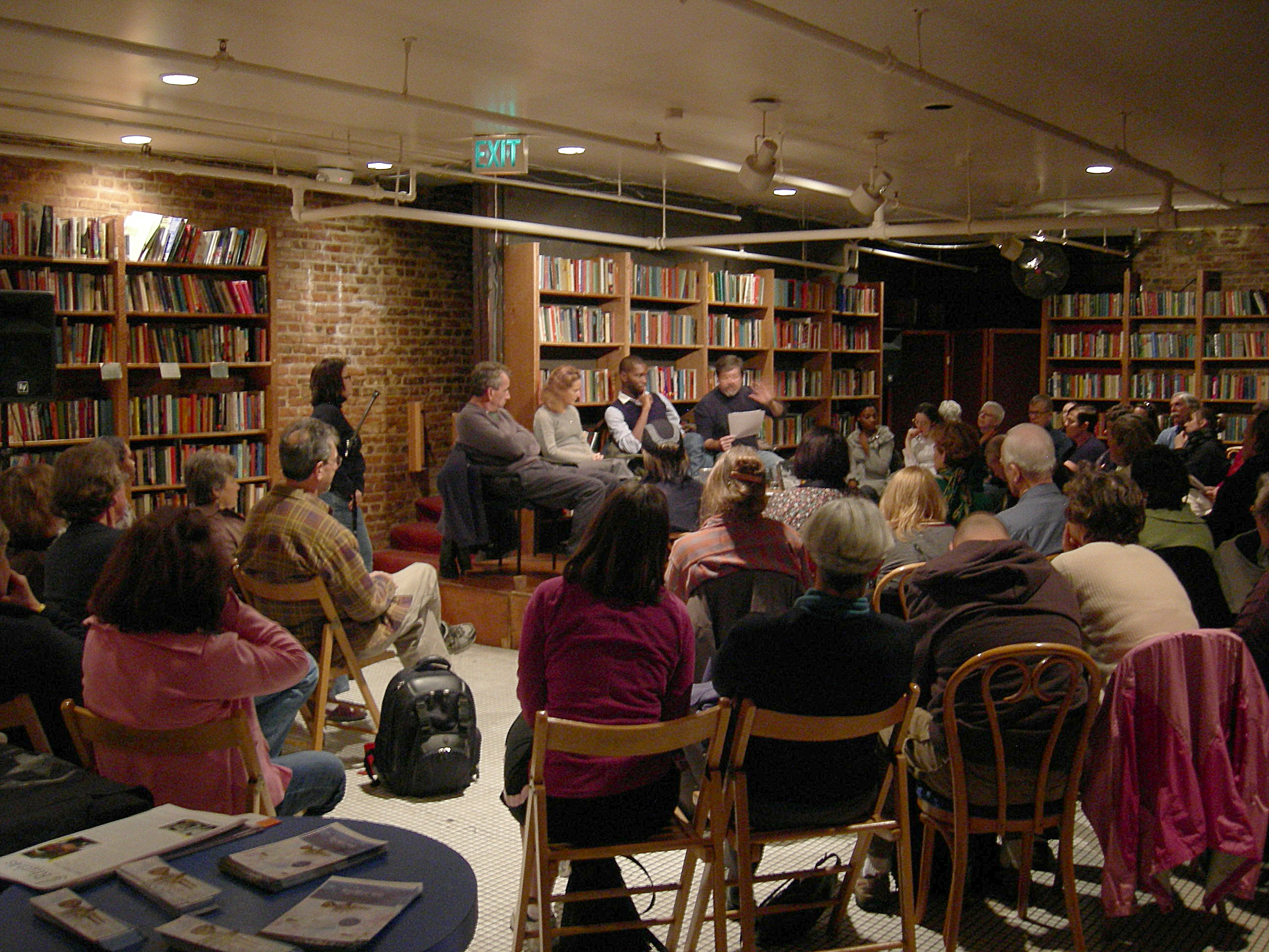 A reading at Elliott Bay Books, Seattle, Washington, co-presented with the Seattle Repertory Theatre, in association with Seattle Rep's staging of The Breach, a play based on Hurricane Katrina and its aftermath.


At right, New Orleans Times-Picayune columnist Chris Rose, author of 1 Dead in Attic. To his right (our left) I believe this is Tarell Alvin McCraney, Catherine Filloux, and Joe Sutton, co-authors of The Breach.