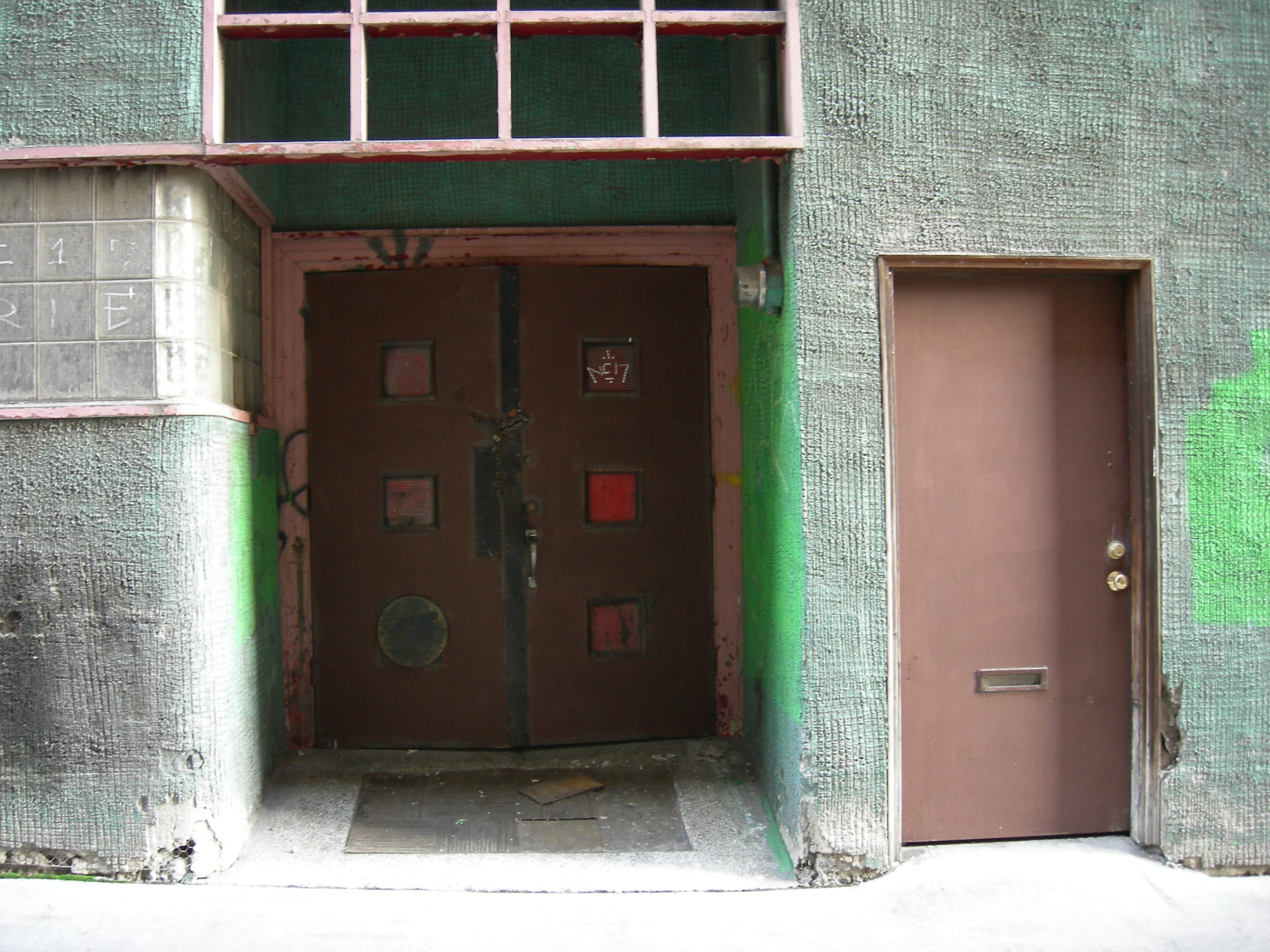 The entrance to the former Wah Mee Club, where the Wah Mee massacre occurred. Maynard Alley, International District, Seattle, Washington.