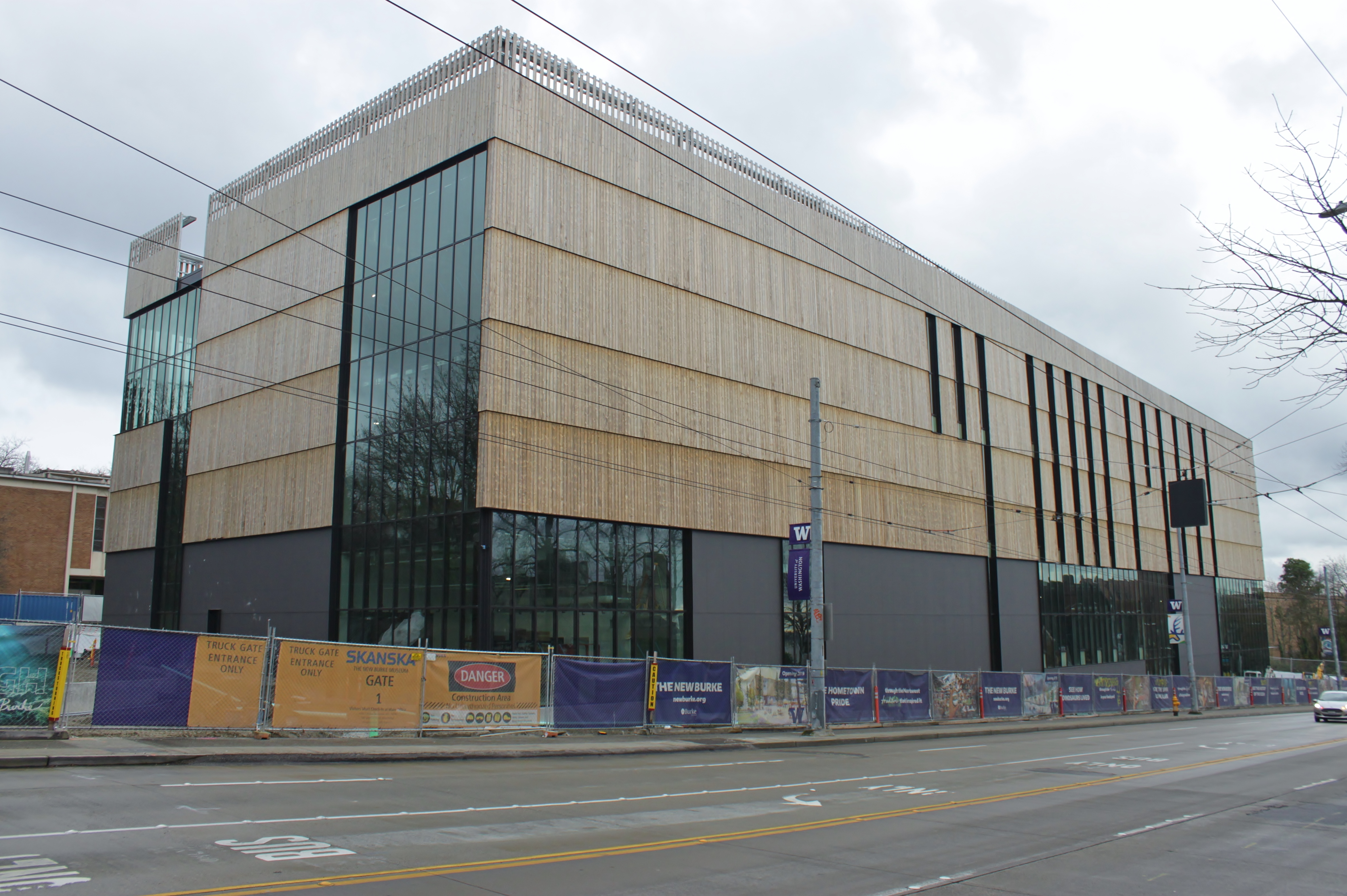 The new Burke Museum on the campus of the University of Washington, seen under construction from 15th Avenue NE.