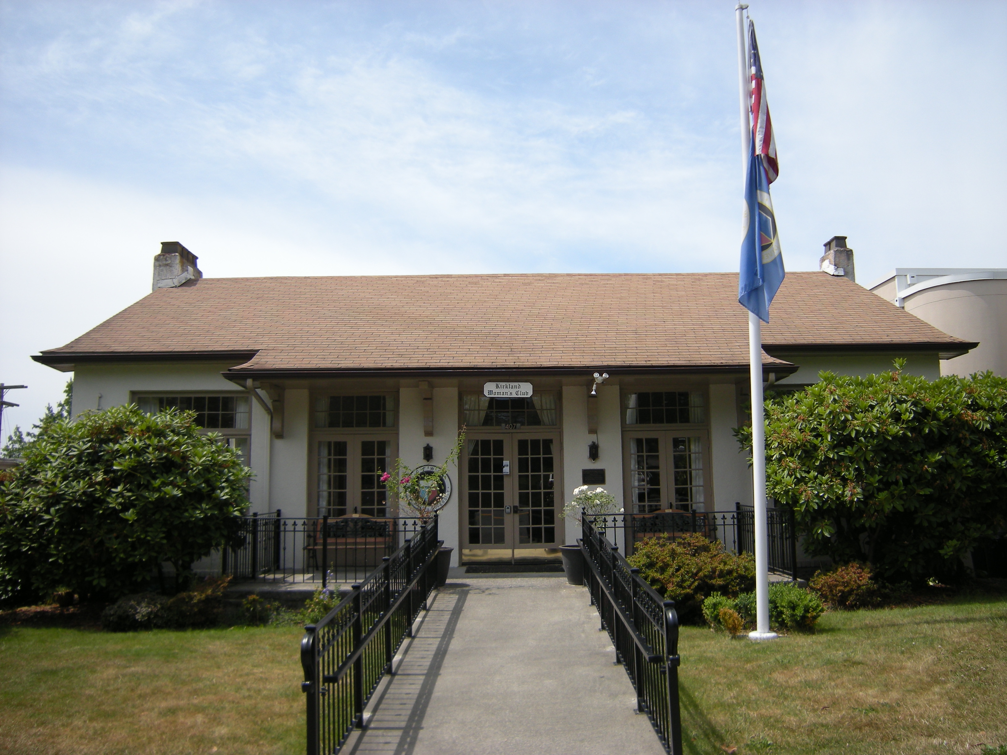 Kirkland Women's Club, 407 First Street, Kirkland, Washington. The club is affiliated with the General Federation of Women's Clubs. The building is listed on the National Register of Historic Places.