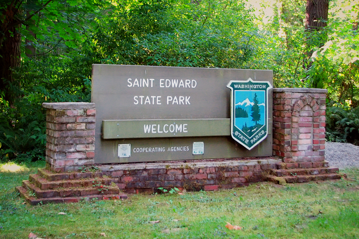 Saint Edward State Park sign.