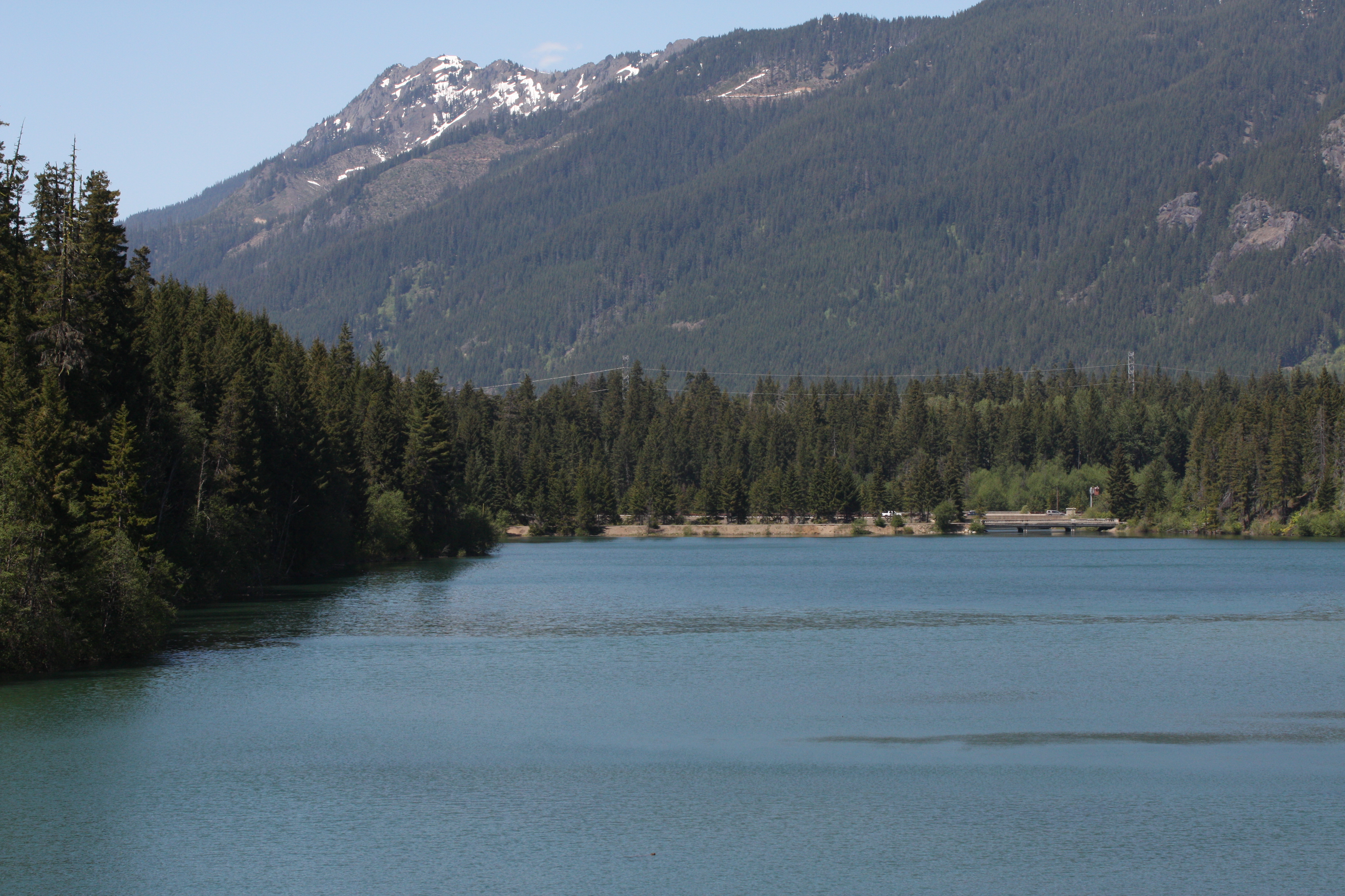 Lake Easton Kachess Ridge, Point 5525 feet (left center skyline)