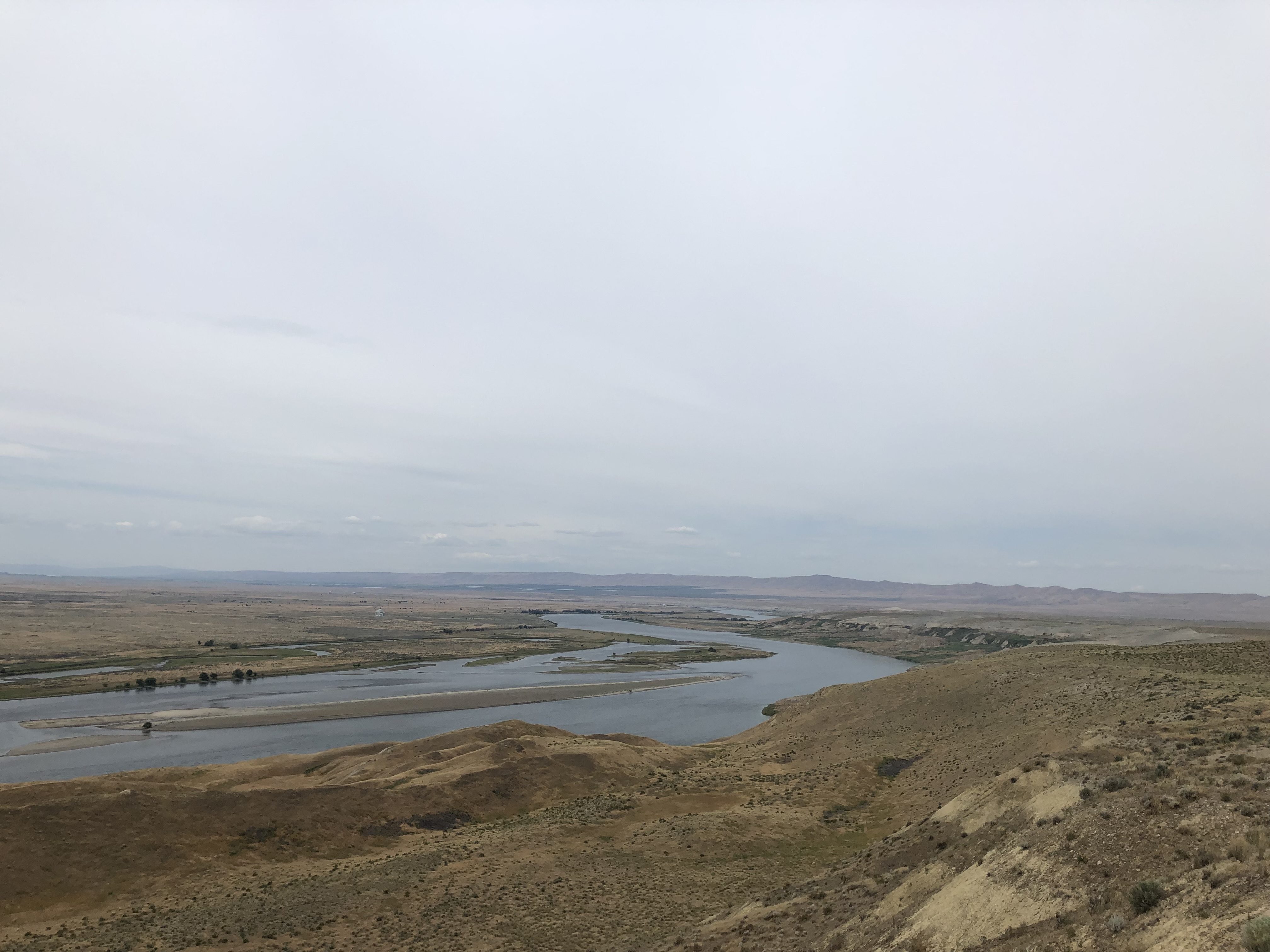 The Columbia River at the Hanford Reach from the top of White Bluffs north of the Tri-Cities in Washington.