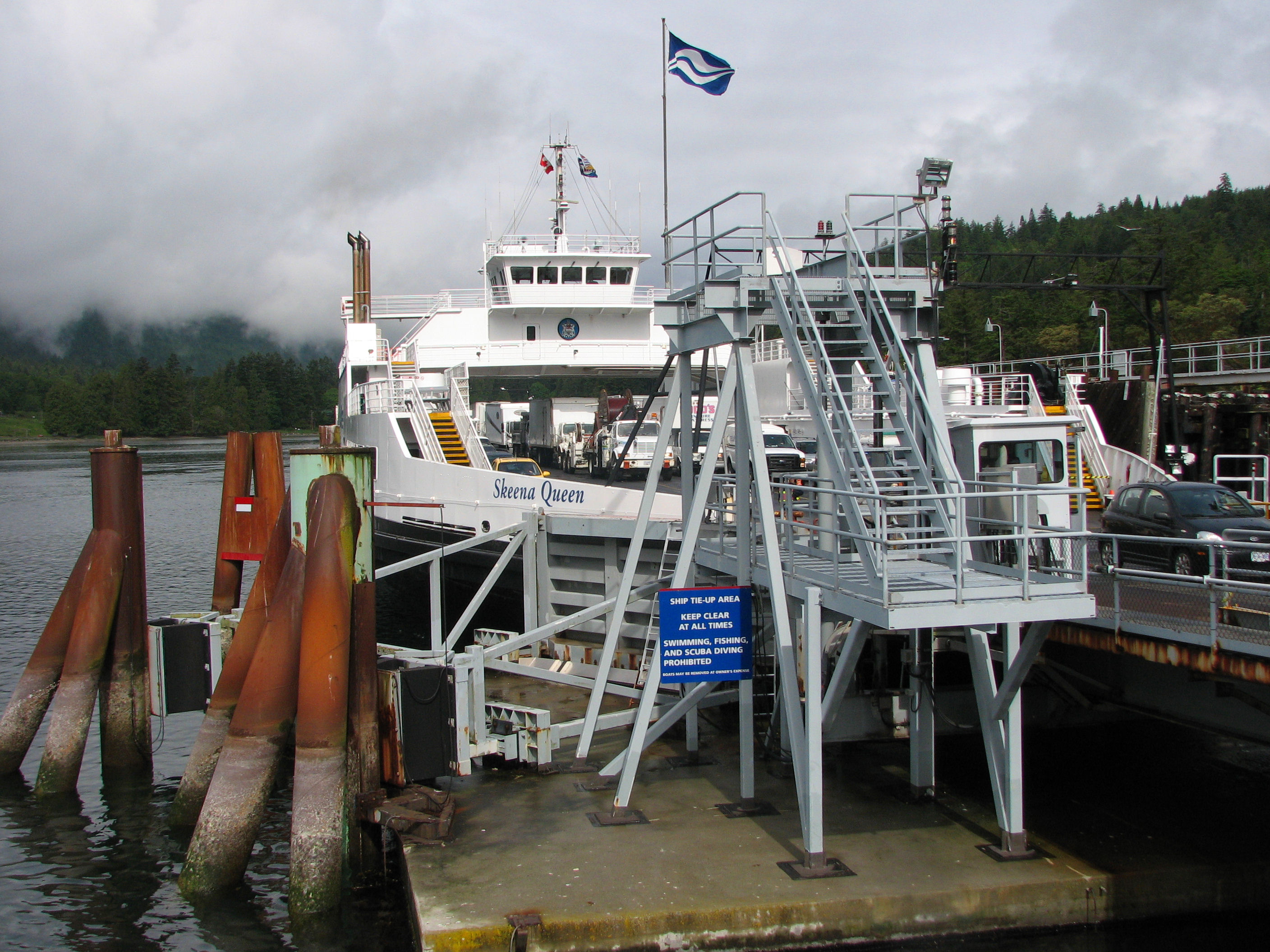 Skeena Queen vehicle and passenger ferry, loading cars at Fulford Harbour, Salt Spring Island, British Columbia