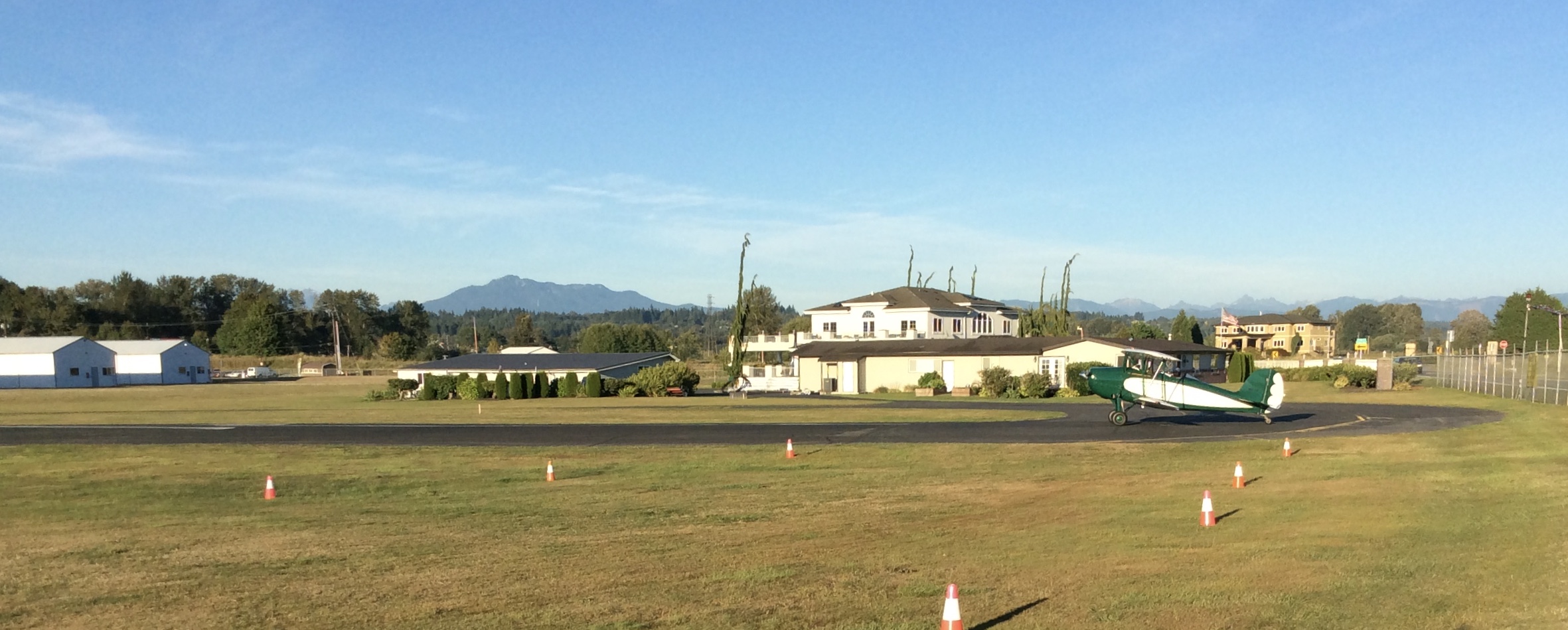 Biplane taxiing for take off at Harvey Airfield
