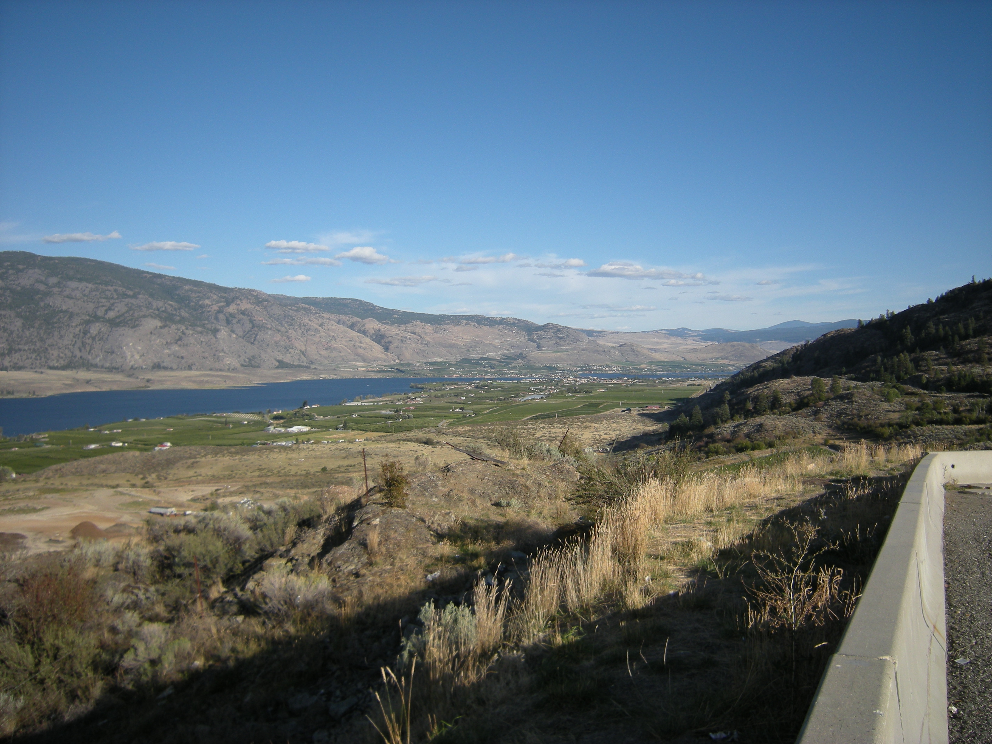 Looking southeast at Lake Osoyoos, just north of the U.S.-Canada border in the Okanagan valley.