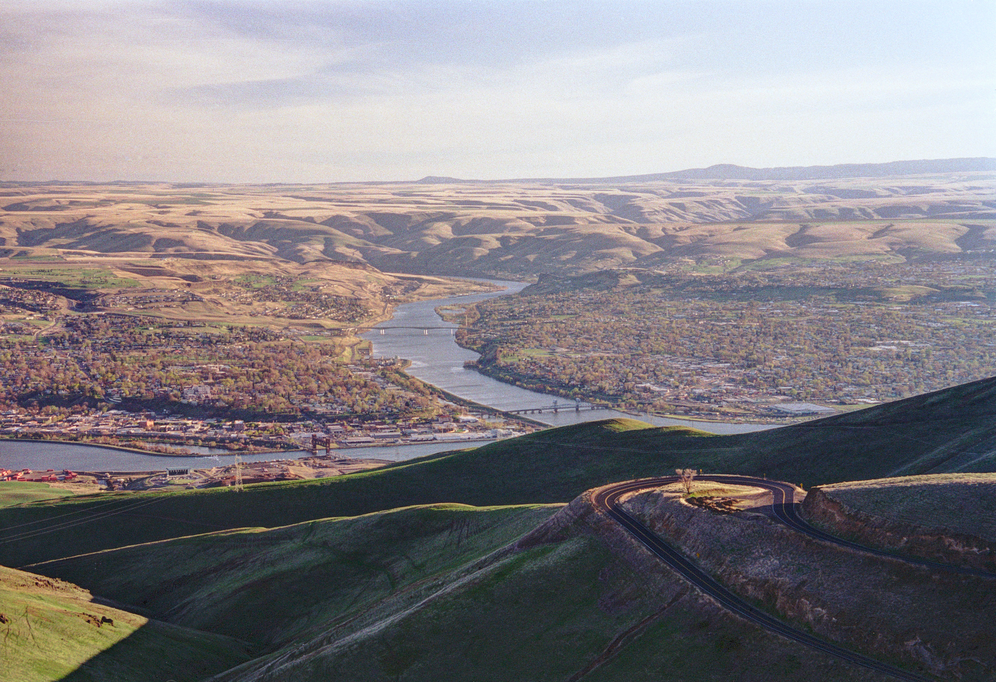 Lewiston, Idaho, Clarkston, Washington, Snake River, & Clearwater River seen from viewpoint on U.S. Route 95 north of Lewiston, Idaho, U.S.